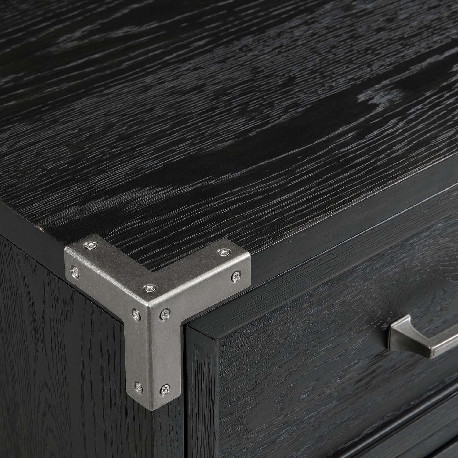 Laguna Night Table - Weathered Oak, Black - Image 3