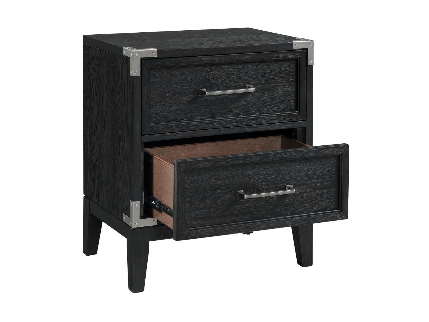 Laguna Night Table - Weathered Oak, Black - Image 6