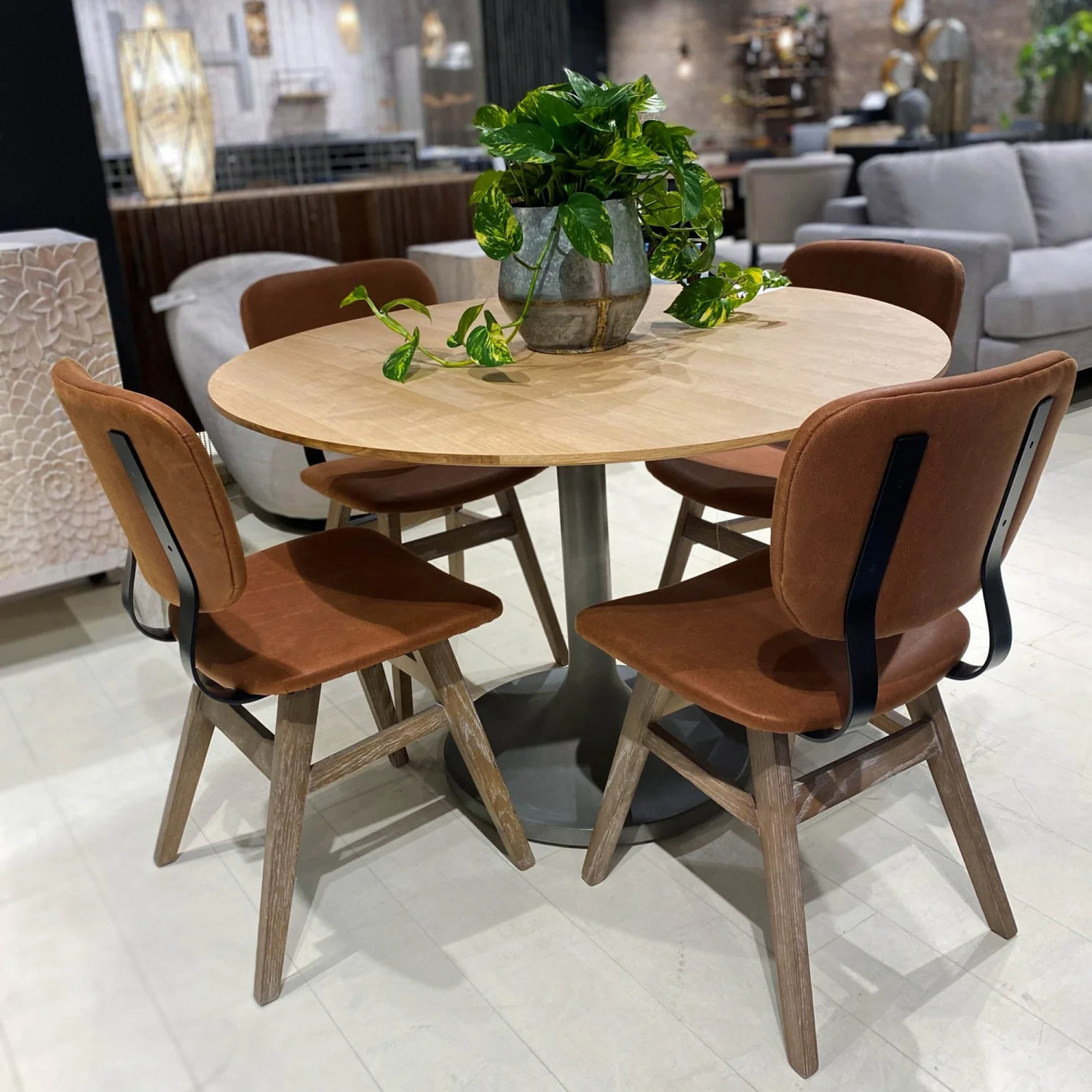 Lamarthe Dining Chair - Tan Brown - Set of Two - Image 7