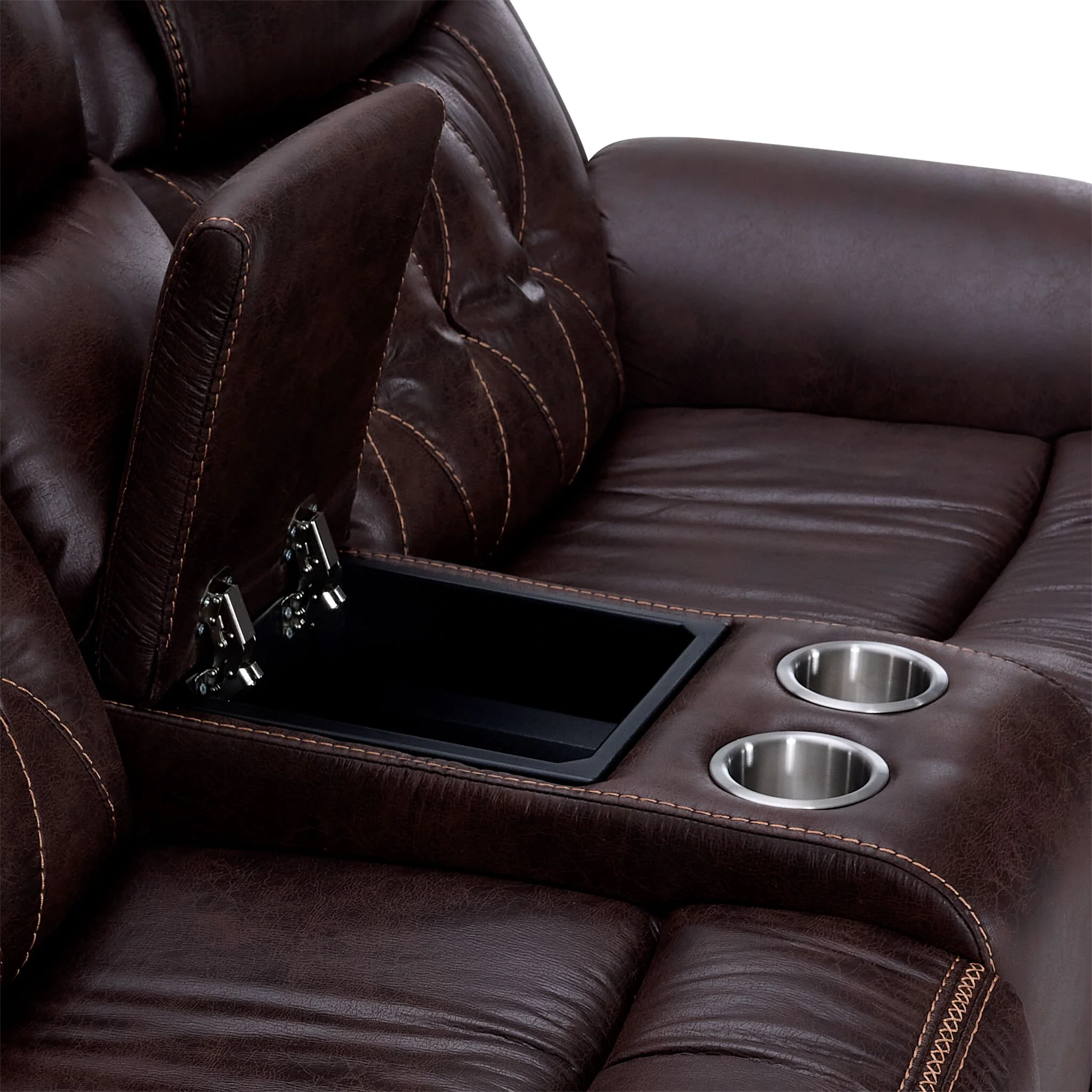 Laredo Power Reclining Loveseat with Console - Walnut - Image 6
