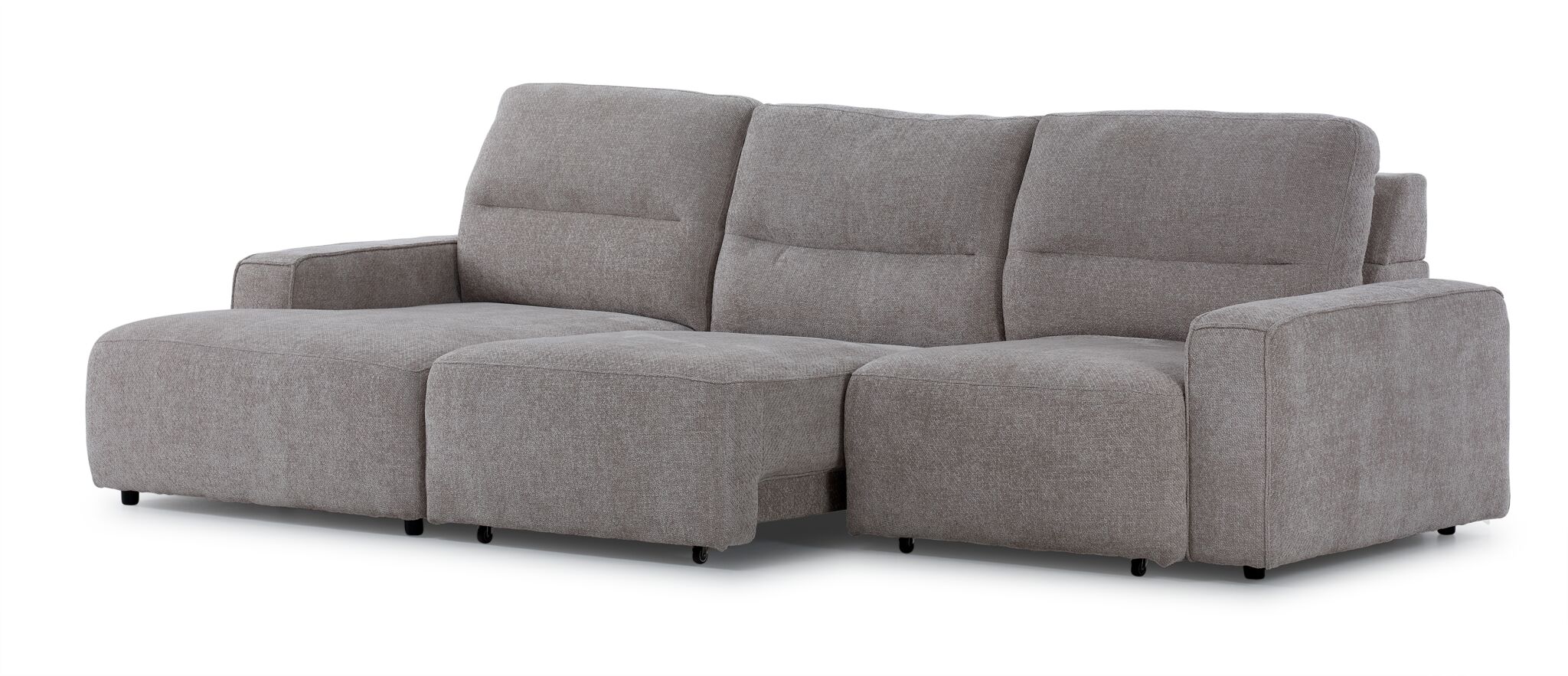Levine Power Slide Out Sofa Bed with Left Facing Chaise – Taupe - Image 3