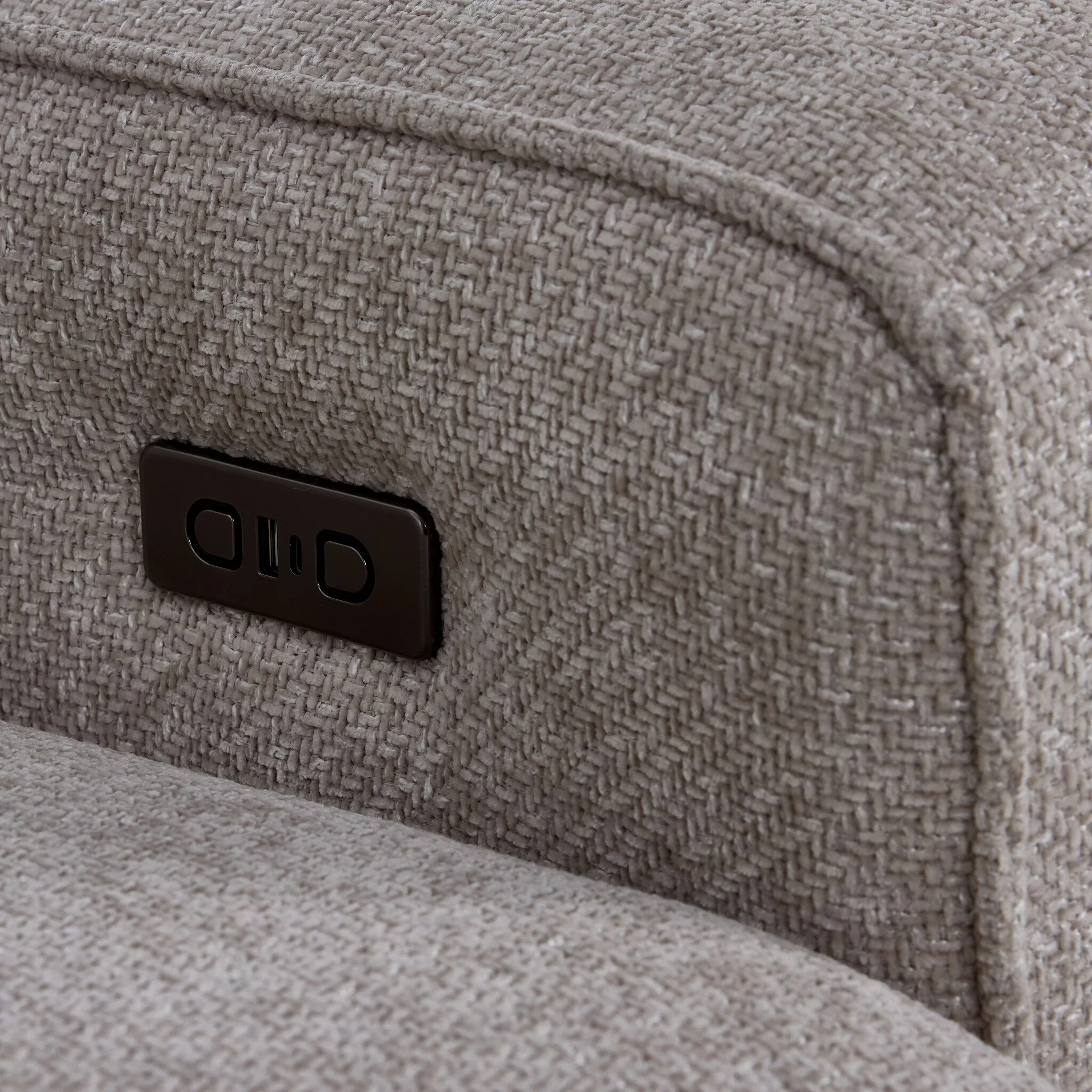 Levine Power Slide Out Sofa Bed with Left Facing Chaise – Taupe - Image 9