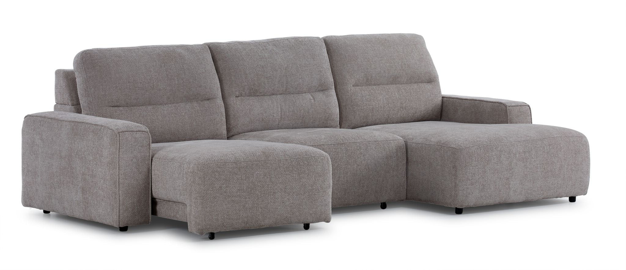 Levine Power Slide Out Sofa Bed with Right Facing Chaise - Taupe - Image 4