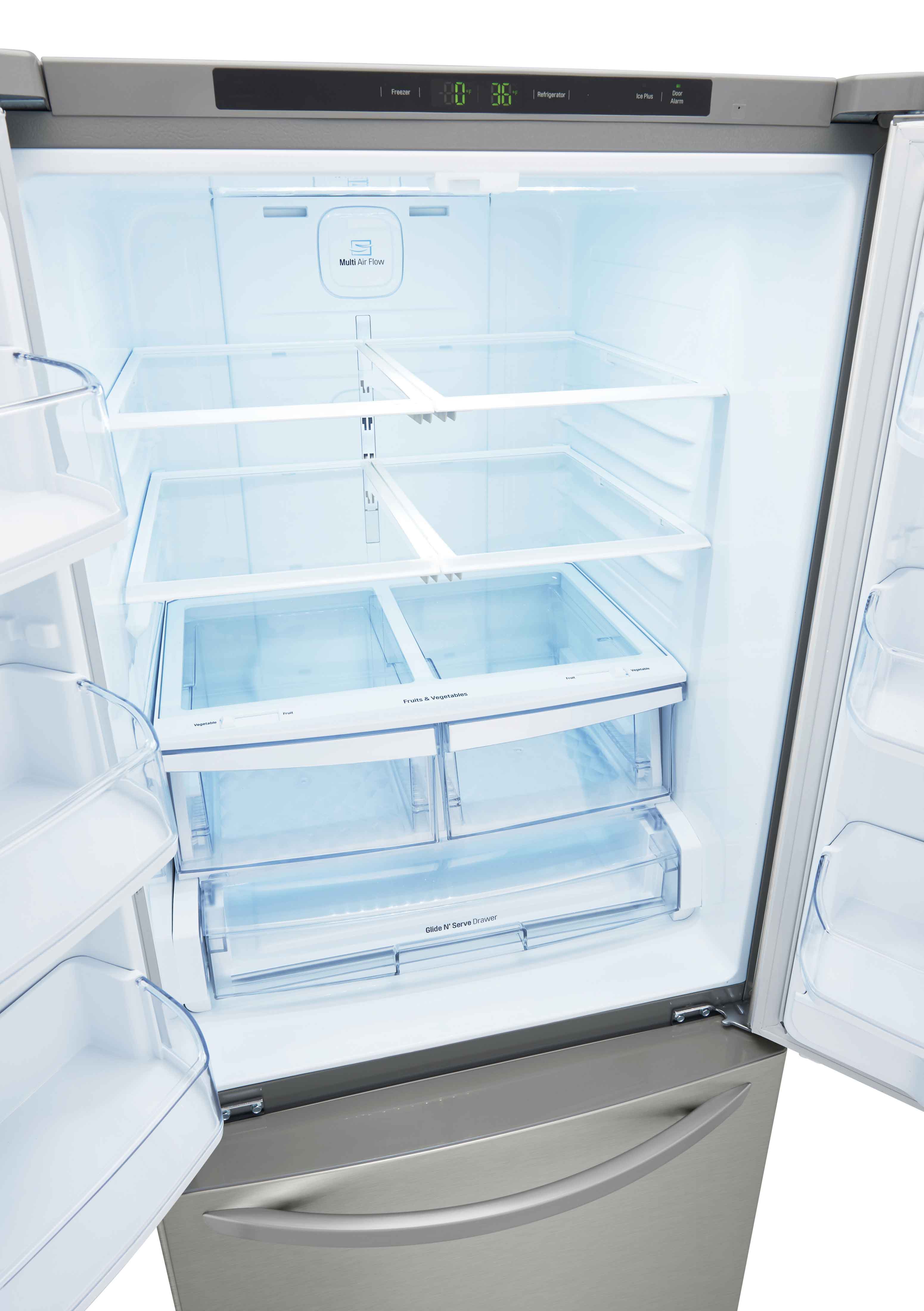 LG 30" 22 Cu. Ft. Smudge Resistant Stainless Steel French Door Refrigerator - LRFNS2200S - Image 4