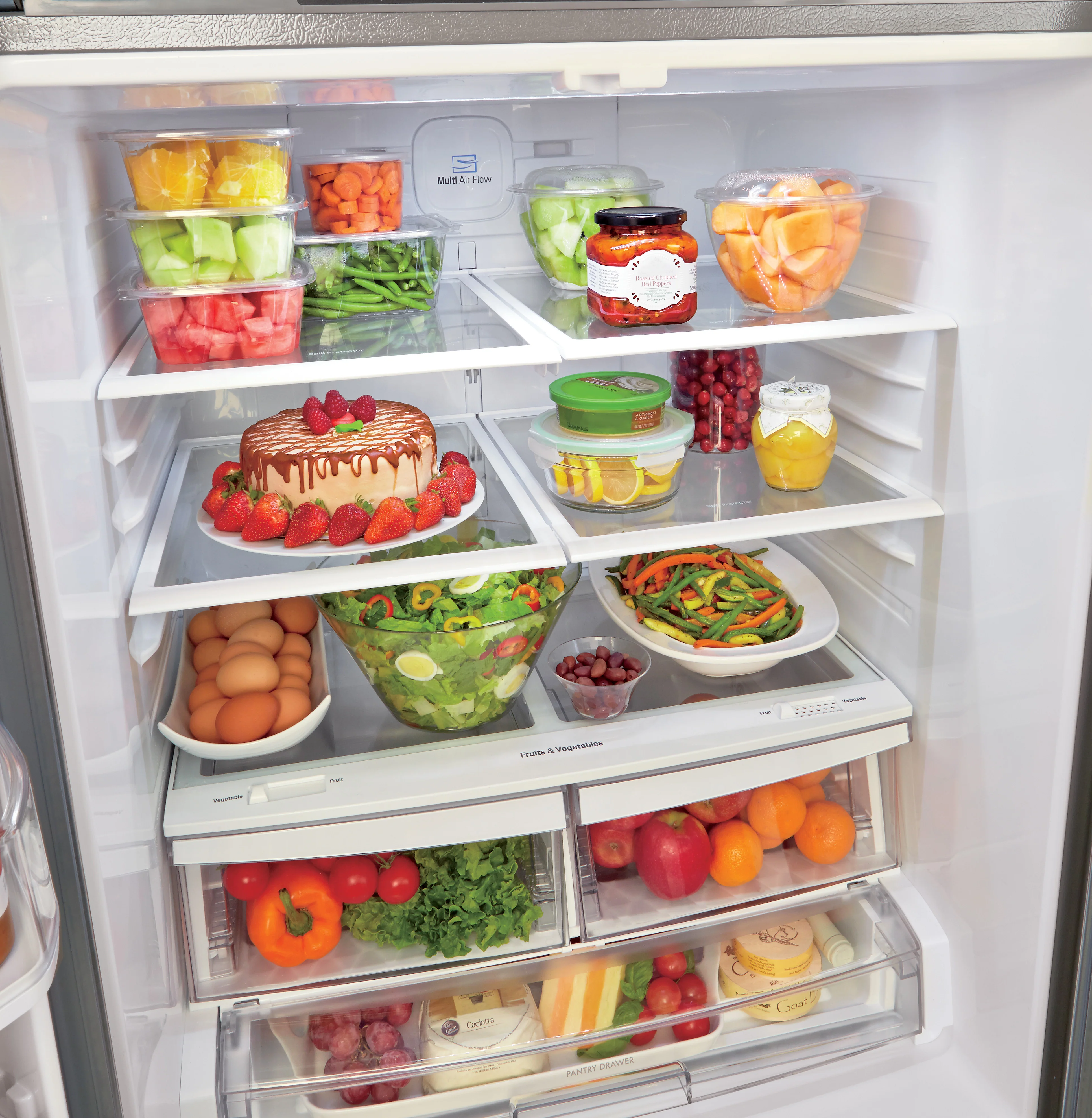 LG 30" 22 Cu. Ft. Smudge Resistant Stainless Steel French Door Refrigerator with Water dispenser - LRFWS2200S - Image 3