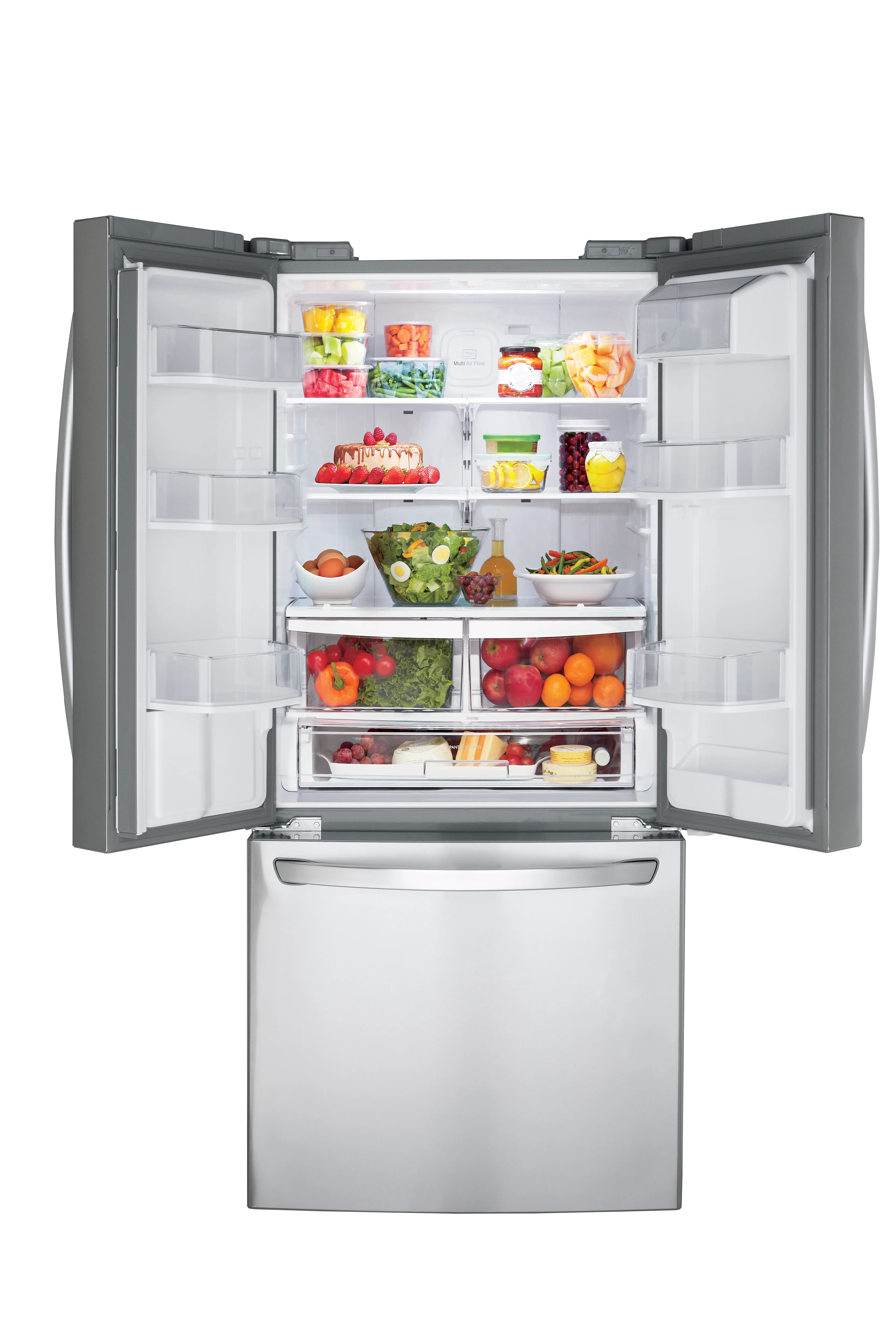 LG 30" 22 Cu. Ft. Smudge Resistant Stainless Steel French Door Refrigerator with Water dispenser - LRFWS2200S - Image 5