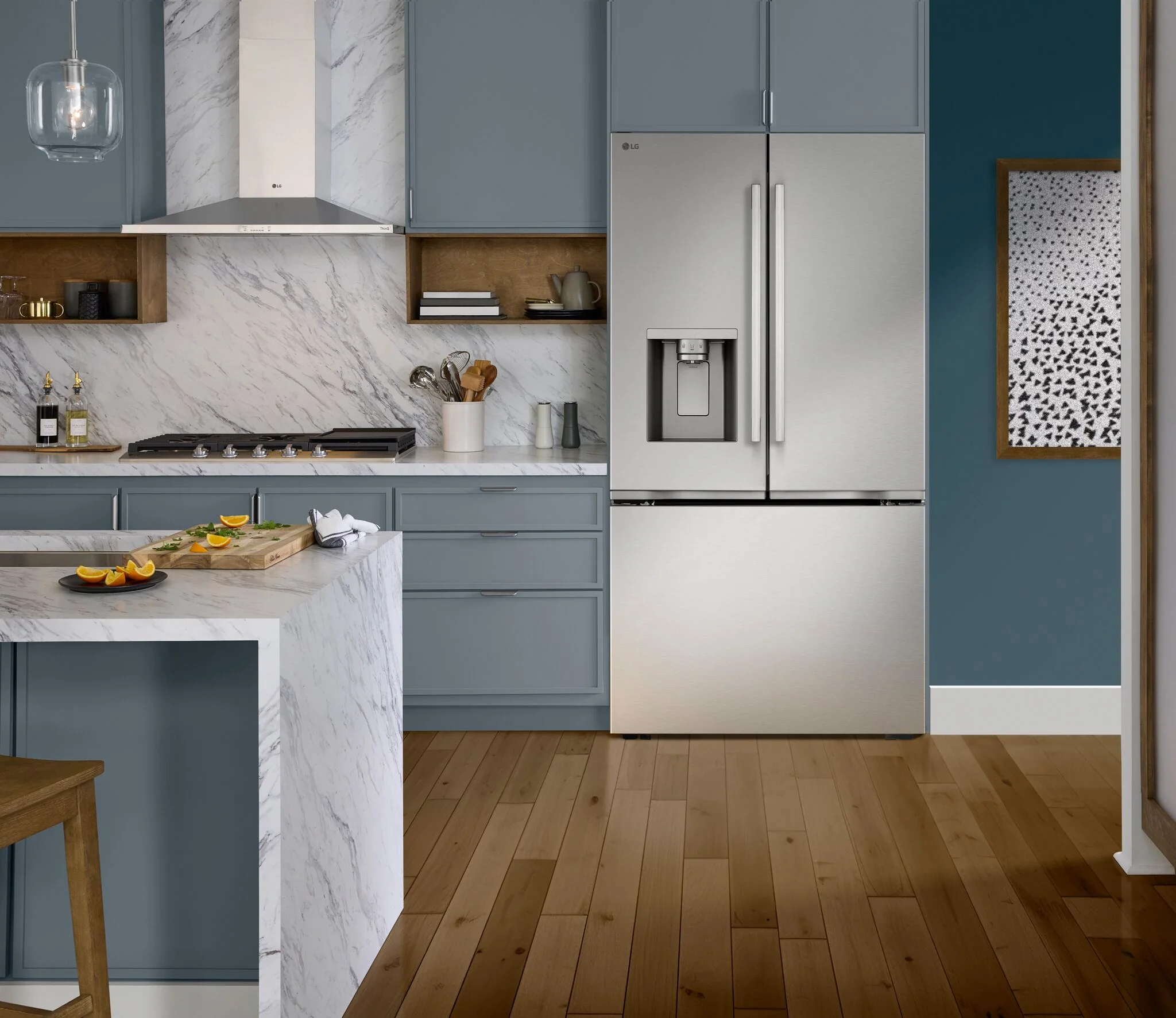 LG 36" 23.7 Cu. Ft. Smudge-Resistant Stainless Steel Counter-Depth MAX Smart Refrigerator with Zero Clearance Hinge System - LF24Z6330S - Image 2