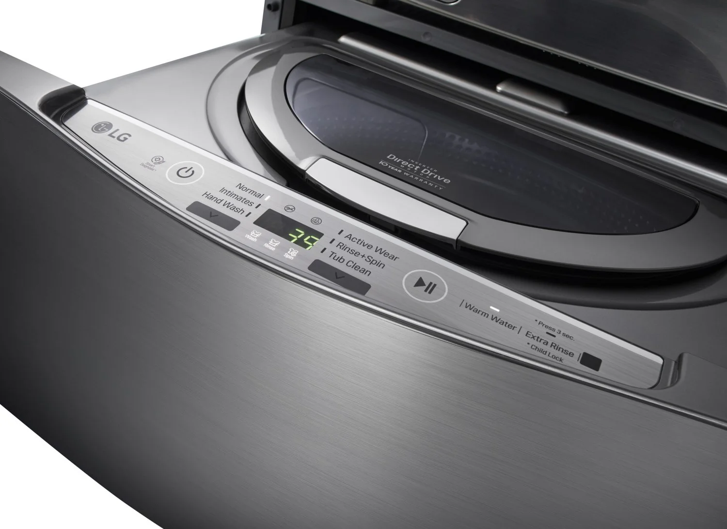 LG Appliances Graphite Steel Sidekick™ Pedestal Washer (1.1 Cu. Ft.) - WD200CV - Image 4