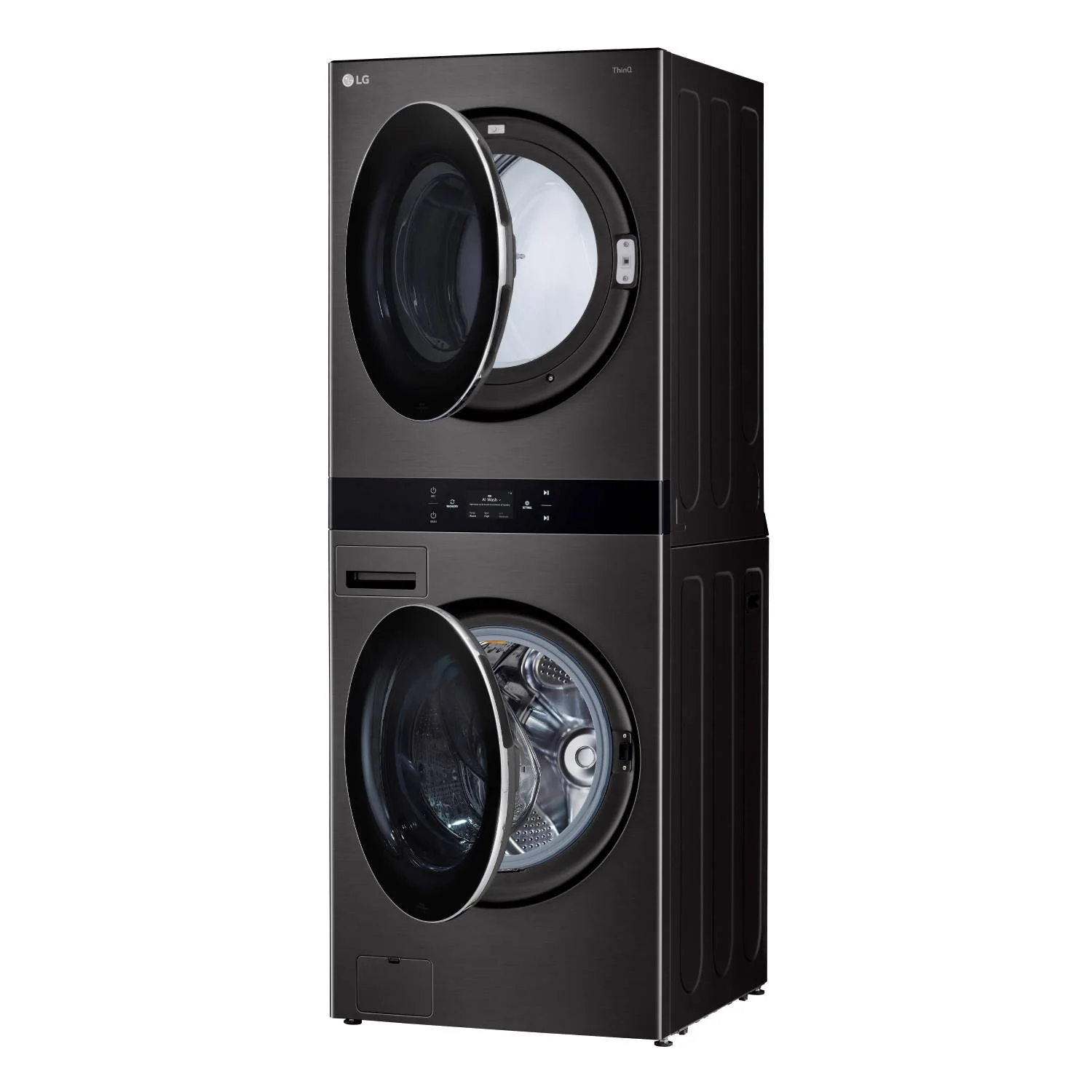 LG Black Single Unit Wash Tower™ with Center Control® Front Load Washer (5.8 cu. ft.) and Dryer (7.4 cu. ft.) - WKEX300HBA - Image 3