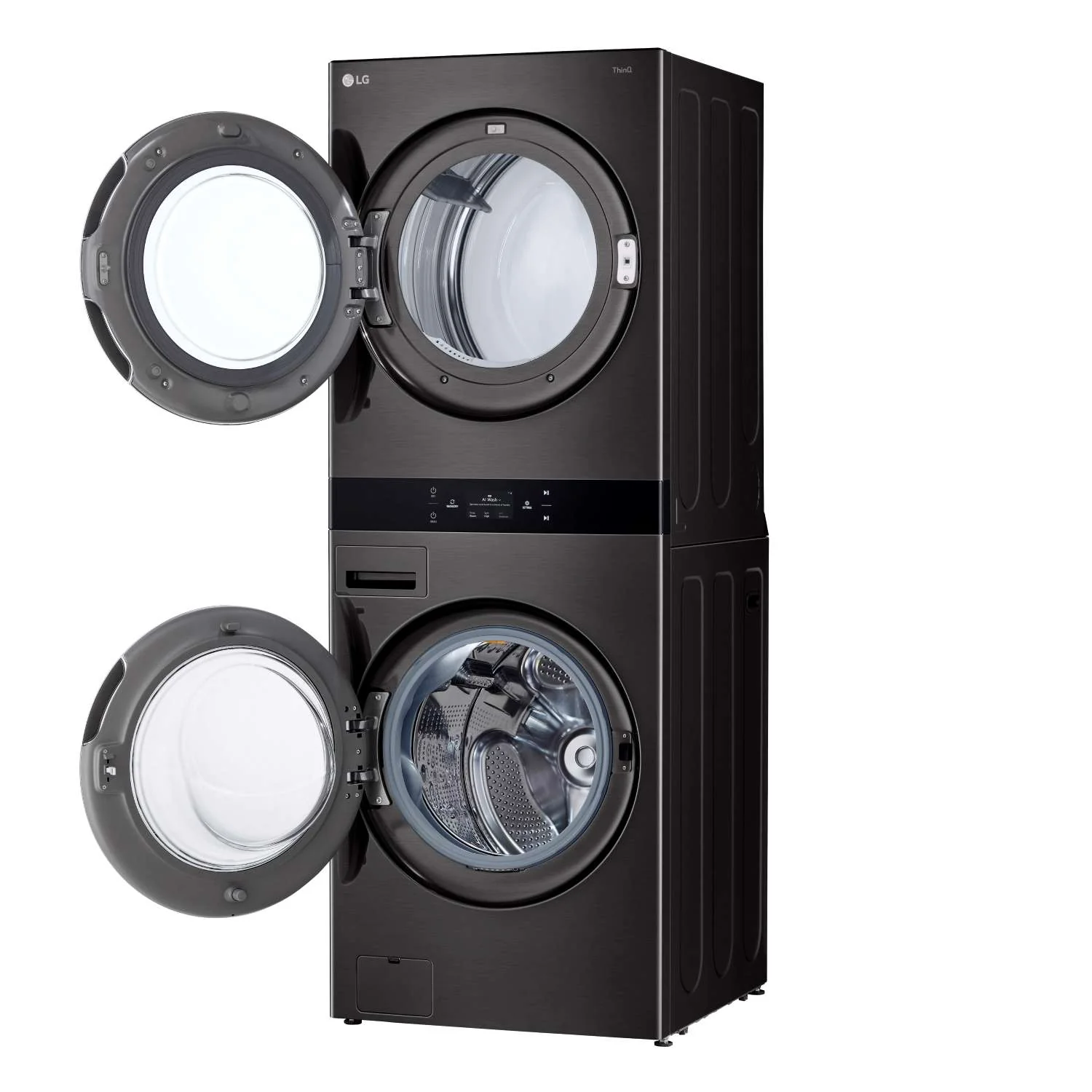 LG Black Single Unit Wash Tower™ with Center Control® Front Load Washer (5.8 cu. ft.) and Dryer (7.4 cu. ft.) - WKEX300HBA - Image 4