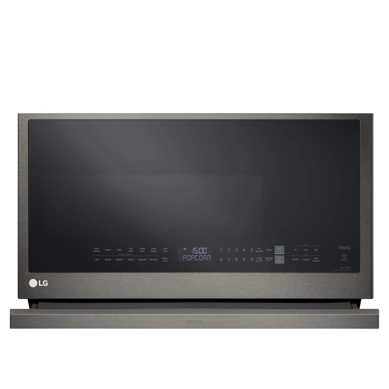 LG Black Stainless Smart Wi-Fi Enabled Over-the-Range Microwave with ExtendaVent® 2.0 & EasyClean® (2.1 cu. ft.) - MVEL2137D - Image 2
