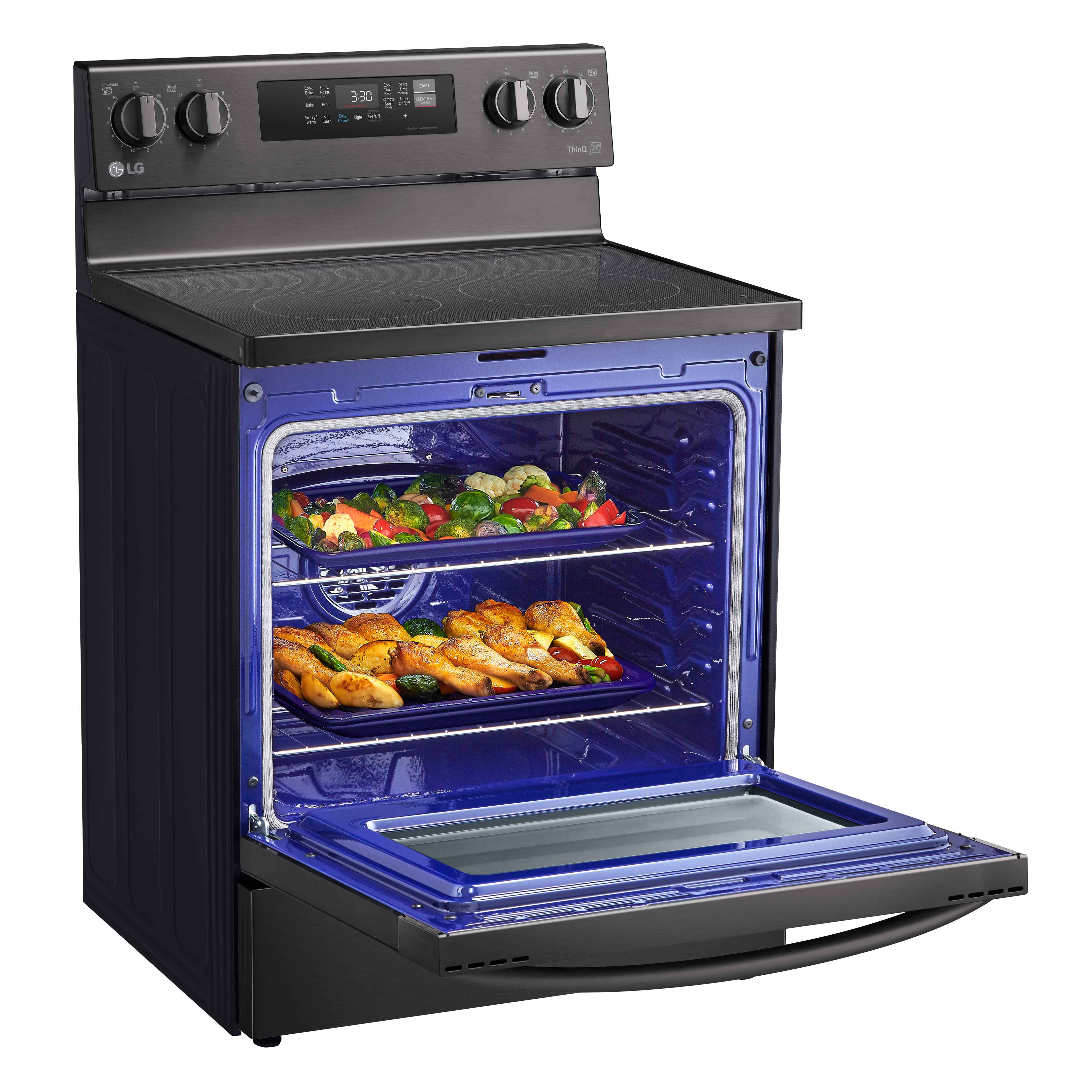 LG Black Stainless Steel 6.3 cu ft. Electric ThinQ® Range with Air Fry and Fan Convection- LREL6323D - Image 5