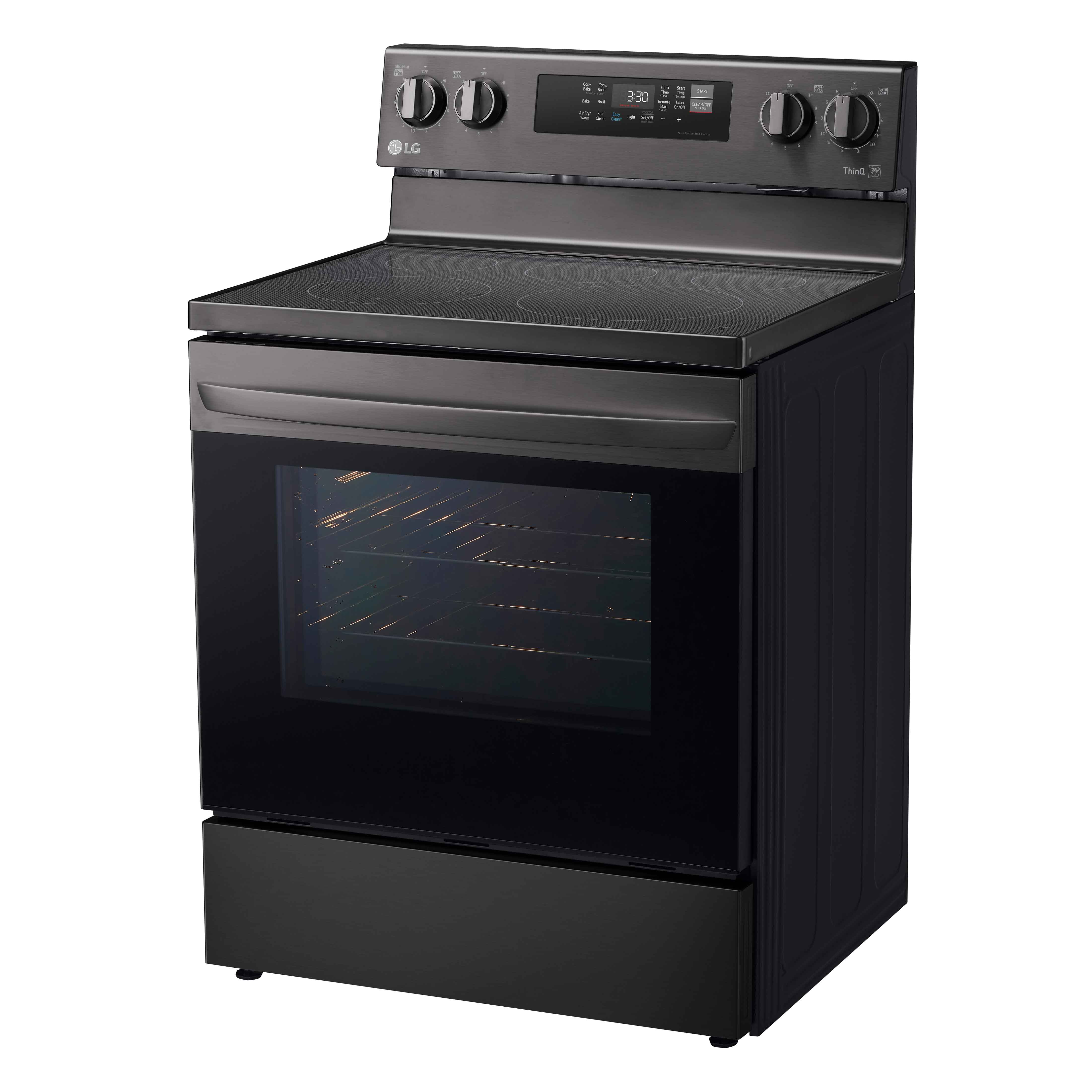 LG Black Stainless Steel 6.3 cu ft. Electric ThinQ® Range with Air Fry and Fan Convection- LREL6323D - Image 6