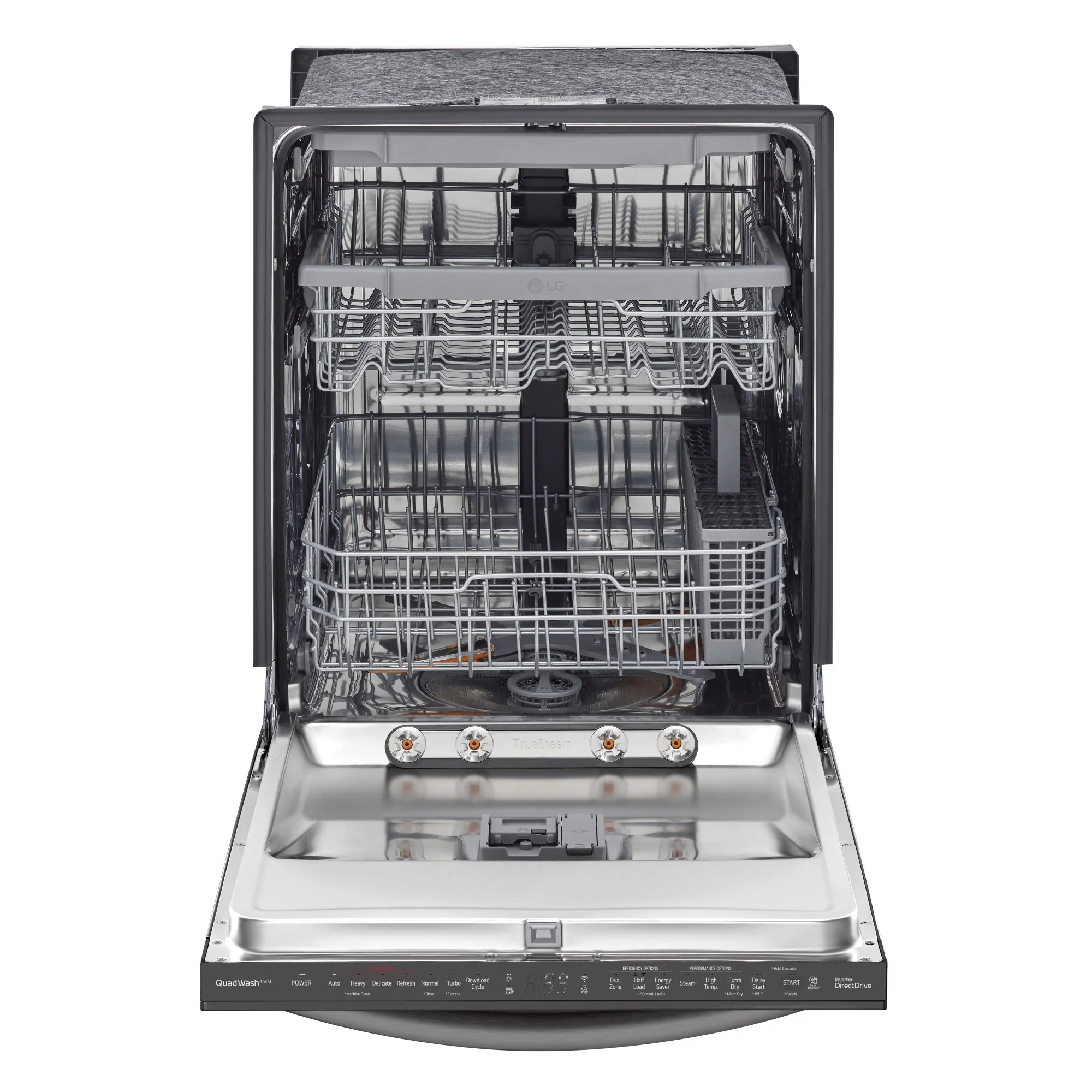 LG Black Stainless Steel Top Control Wi-Fi Enabled Dishwasher with TrueSteam® and 3rd Rack - LDTS5552D - Image 3