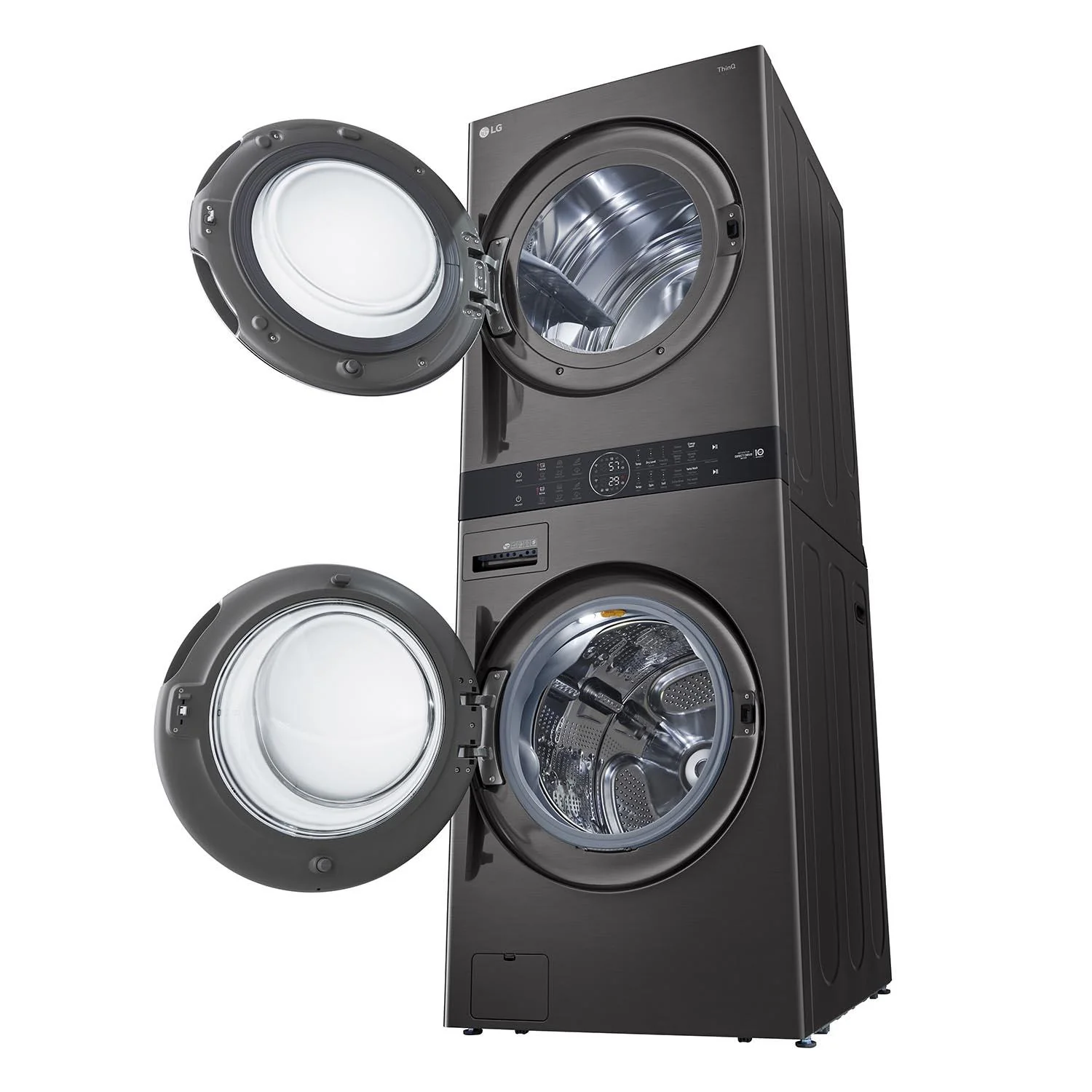 LG Black Stainless Steel Wash Tower™ 5.2 Cu. Ft. Front Load Washer and 7.4 Cu. Ft. Gas Dryer - WKGX201HBA - Image 3