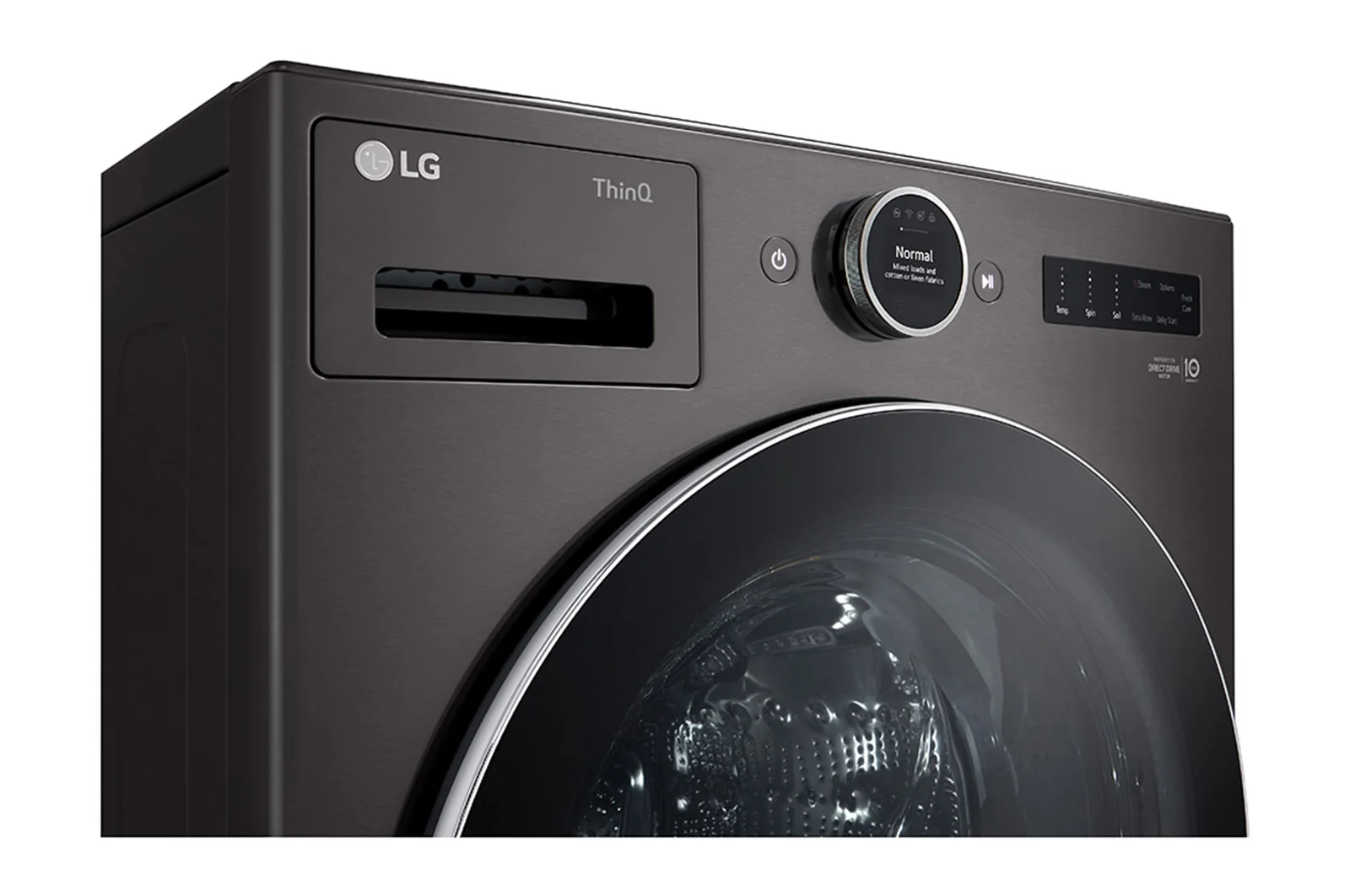 LG Black Steel 5.8 cu. ft. Front Load Washer with AI DD™ 2.0 and LCD Knob - WM6700HBA - Image 5
