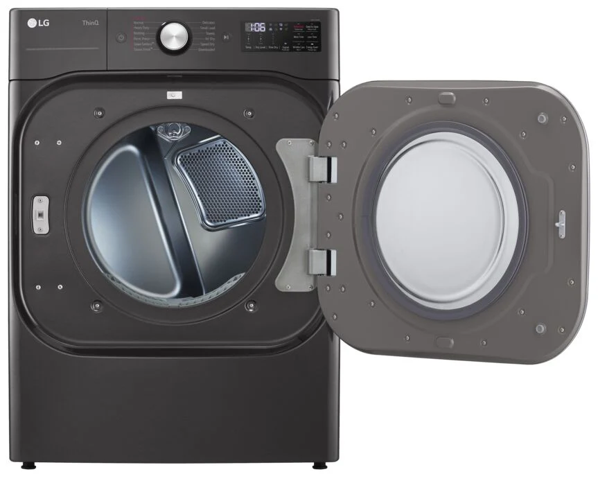 LG Black Steel Electric Front-Load Smart Wi-Fi Enabled Dryer with TurboSteam® (9.0 cu. ft.) - DLEX8900B - Image 3