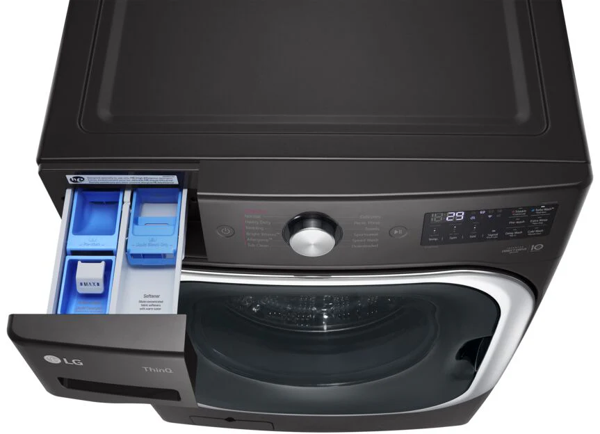 LG Black Steel Front-Load Mega Capacity Smart Wi-Fi Enabled Washer with TurboWash® (6.0 cu. ft.) - WM8900HBA - Image 5