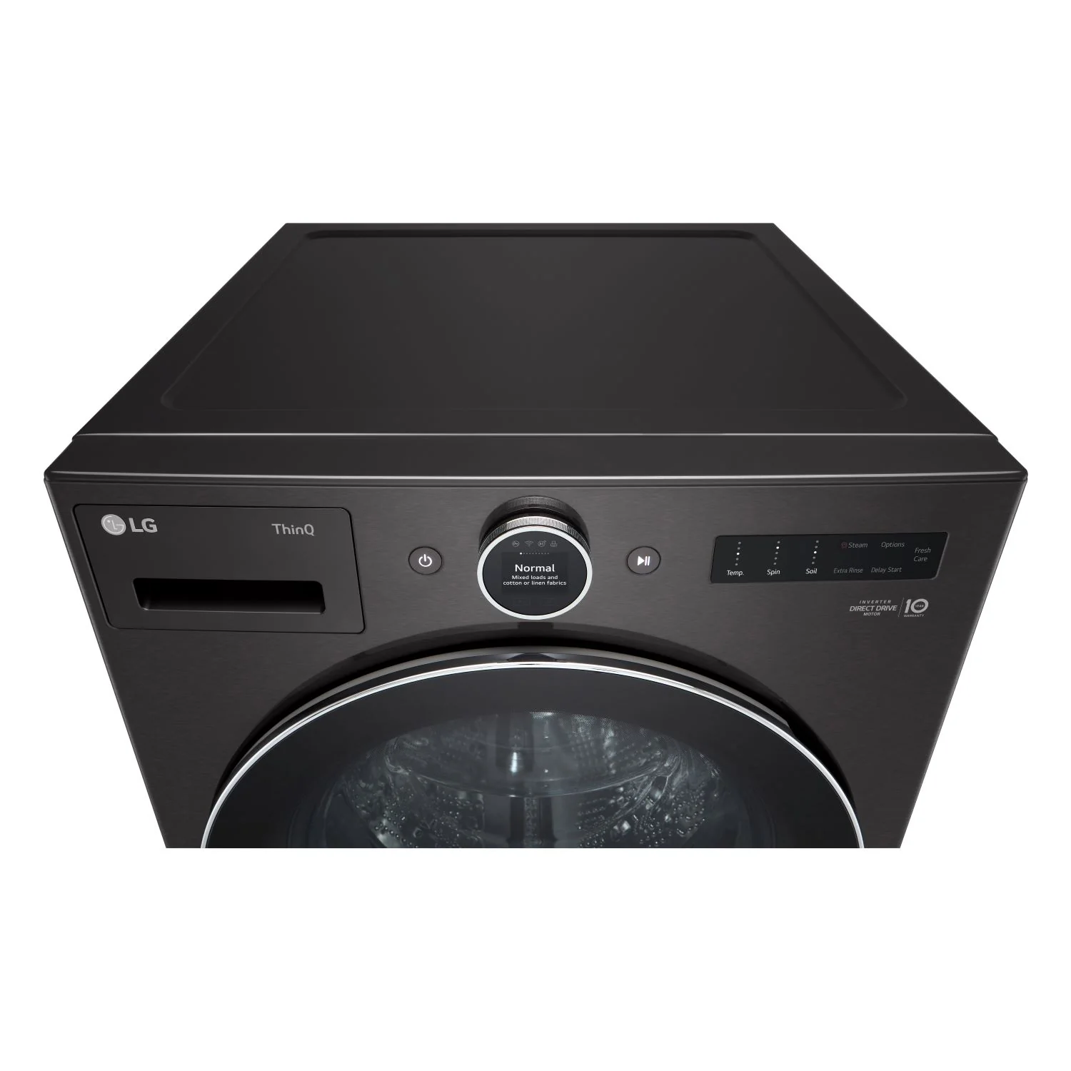 LG Black Steel Front Load Washer with AI DD™ 2.0 and LCD Knob (5.8 cu. ft) & Ultra Large Capacity Smart Front Load Dryer with Built-In Intelligence & TurboSteam® (7.4 cu. ft) - WM6700HBA/DLEX6700B - Image 4