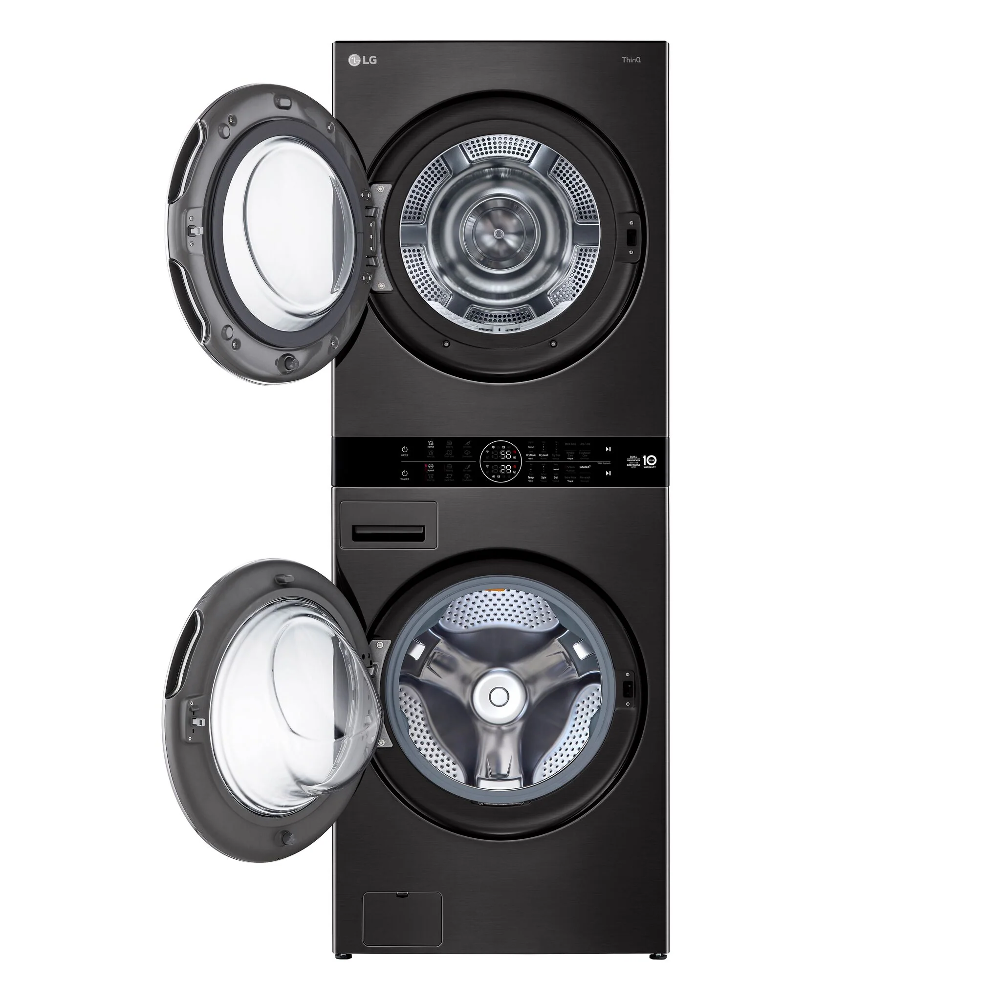 LG Black Steel Single Unit WashTower™ with Front Load Washer (5.8 Cu.ft) and Electric Ventless Heat Pump Dryer (7.8 Cu.ft) - WKHC252HBA - Image 3