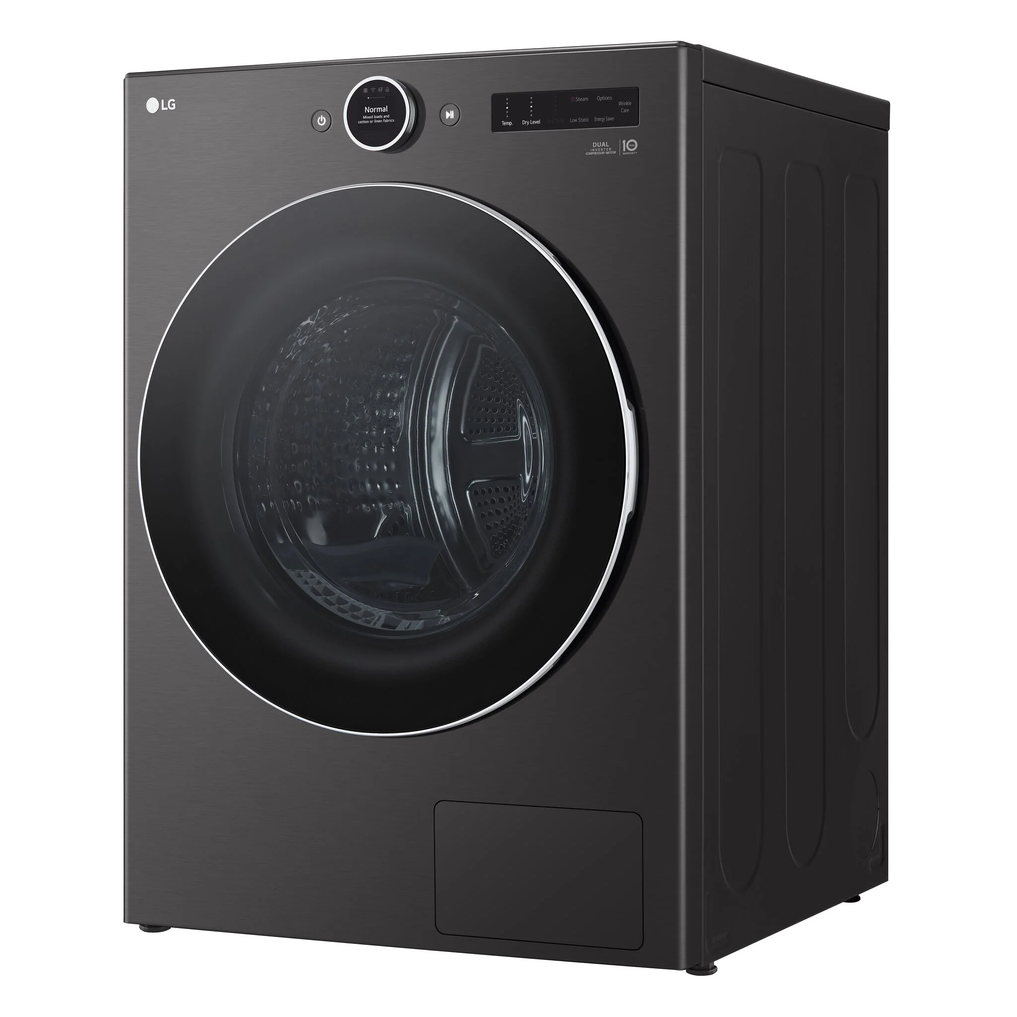 LG Black Steel Smart Front Load Dryer with Dual Inverter HeatPump™ Technology (7.8 Cu.ft) - DLHC6702B - Image 4