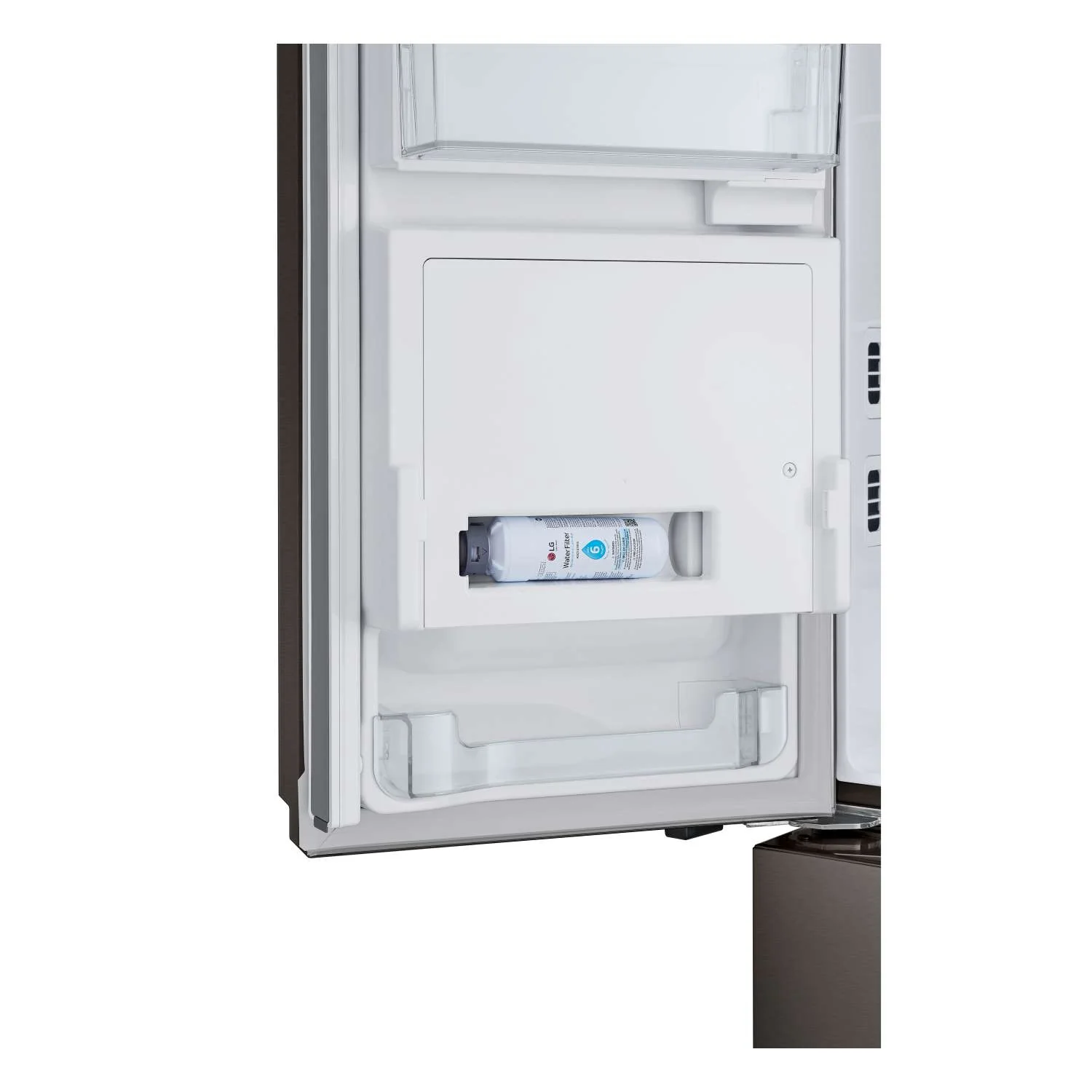 LG 35.75" 26 Cu. Ft. Black Stainless Steel Smart Counter-Depth MAX™  French Door Refrigerator with Four Types of Ice - LRYXC2606D - Image 12