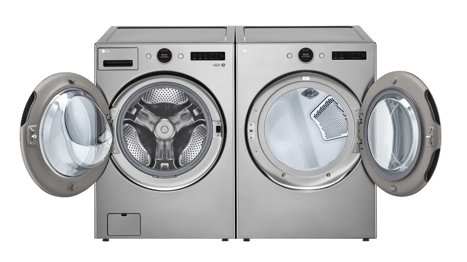LG Graphite Steel Front Load Washer with AI DD™ (5.2 cu. Ft) & Ultra Large Capacity Smart Front Load Dryer with Built-In Intelligence & TurboSteam® (7.4 cu. ft) - WM5500HVA/DLEX5500V - Image 2
