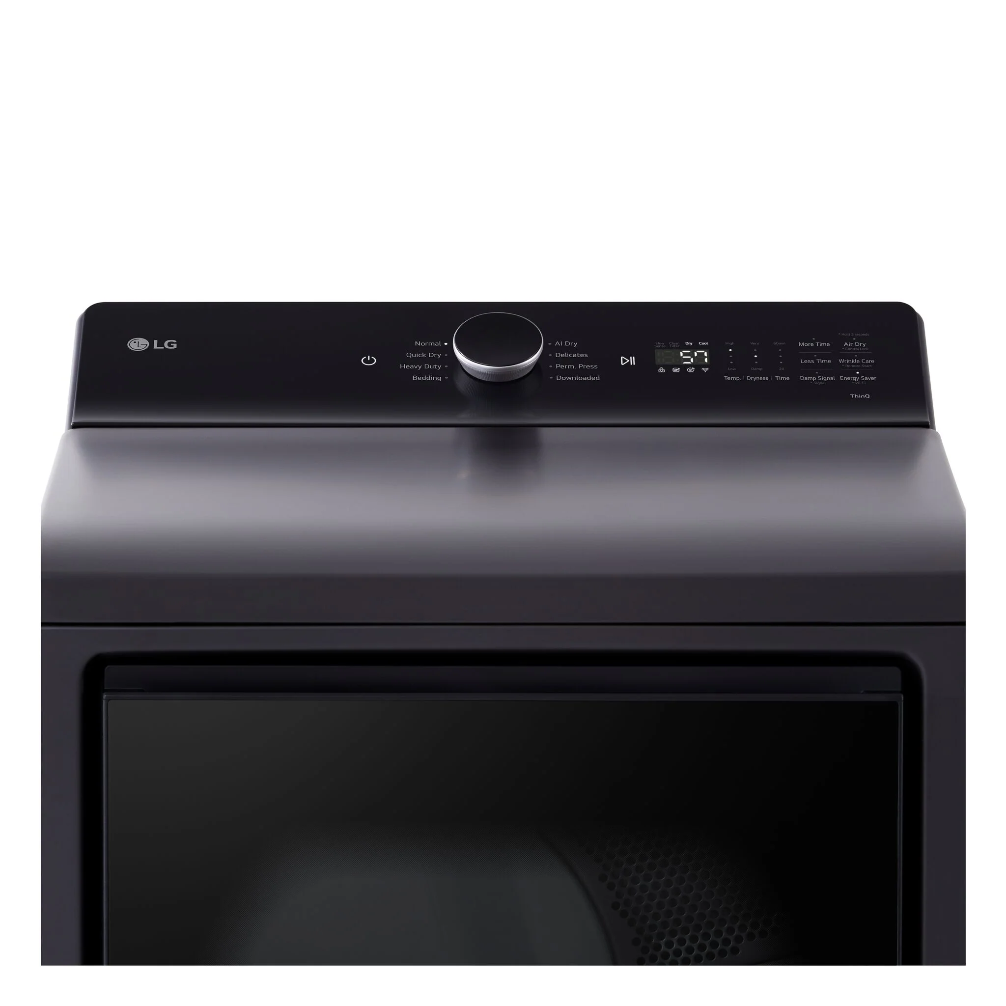 LG Matte Black Electric Dryer with EasyLoad™ Door (7.3 cu.ft) - DLE8400BE - Image 5