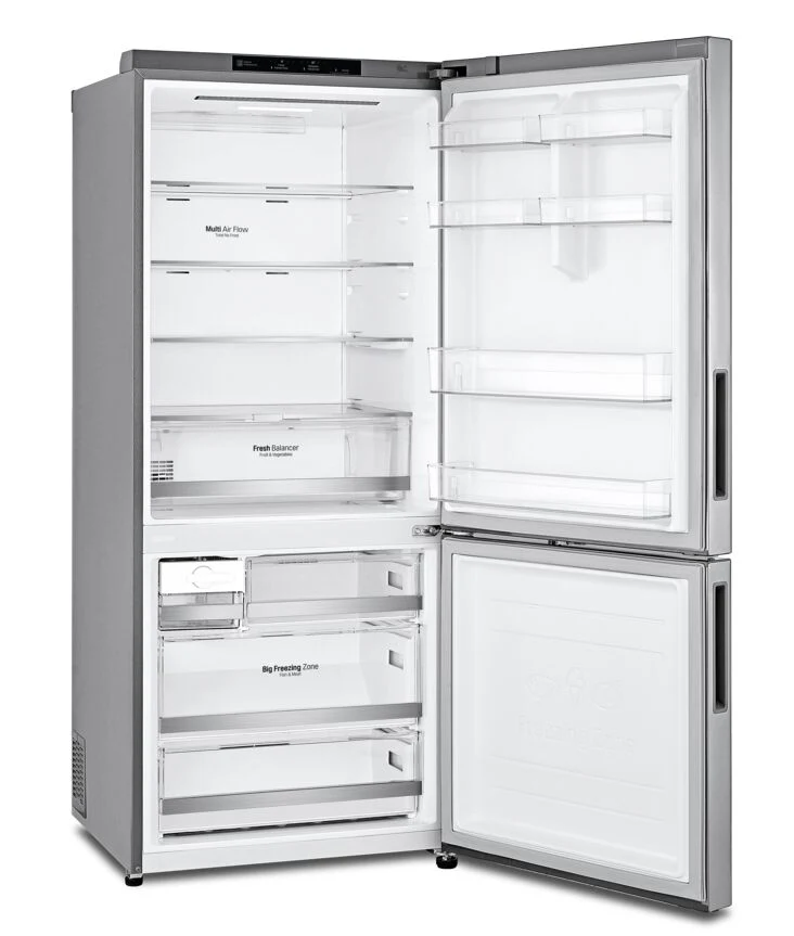 LG 28" 15 Cu. Ft. Platinum SilverCounter-Depth Bottom-Freezer Refrigerator with Door Cooling - LBNC15251V - Image 3