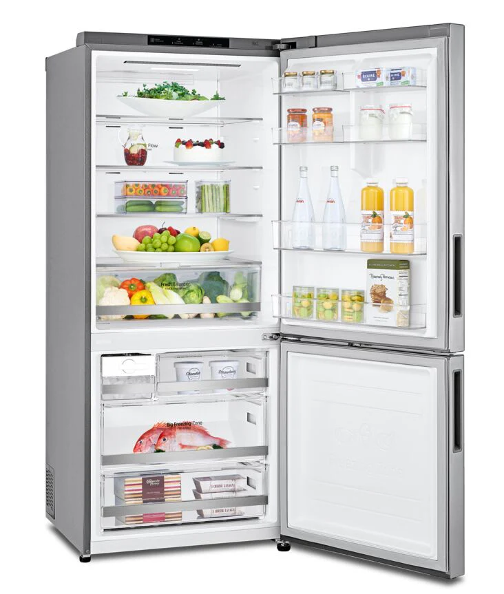LG 28" 15 Cu. Ft. Platinum SilverCounter-Depth Bottom-Freezer Refrigerator with Door Cooling - LBNC15251V - Image 4