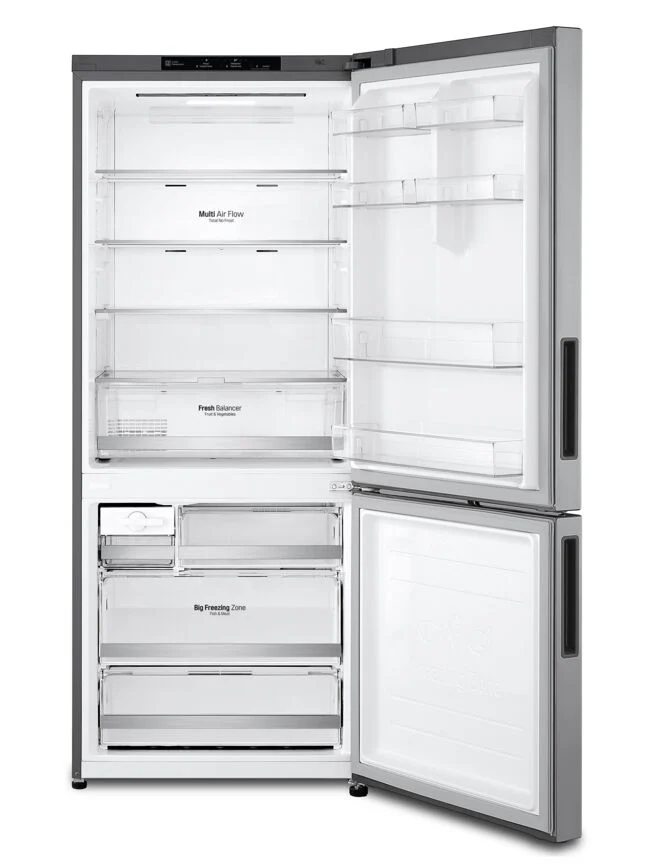 LG 28" 15 Cu. Ft. Platinum SilverCounter-Depth Bottom-Freezer Refrigerator with Door Cooling - LBNC15251V - Image 5