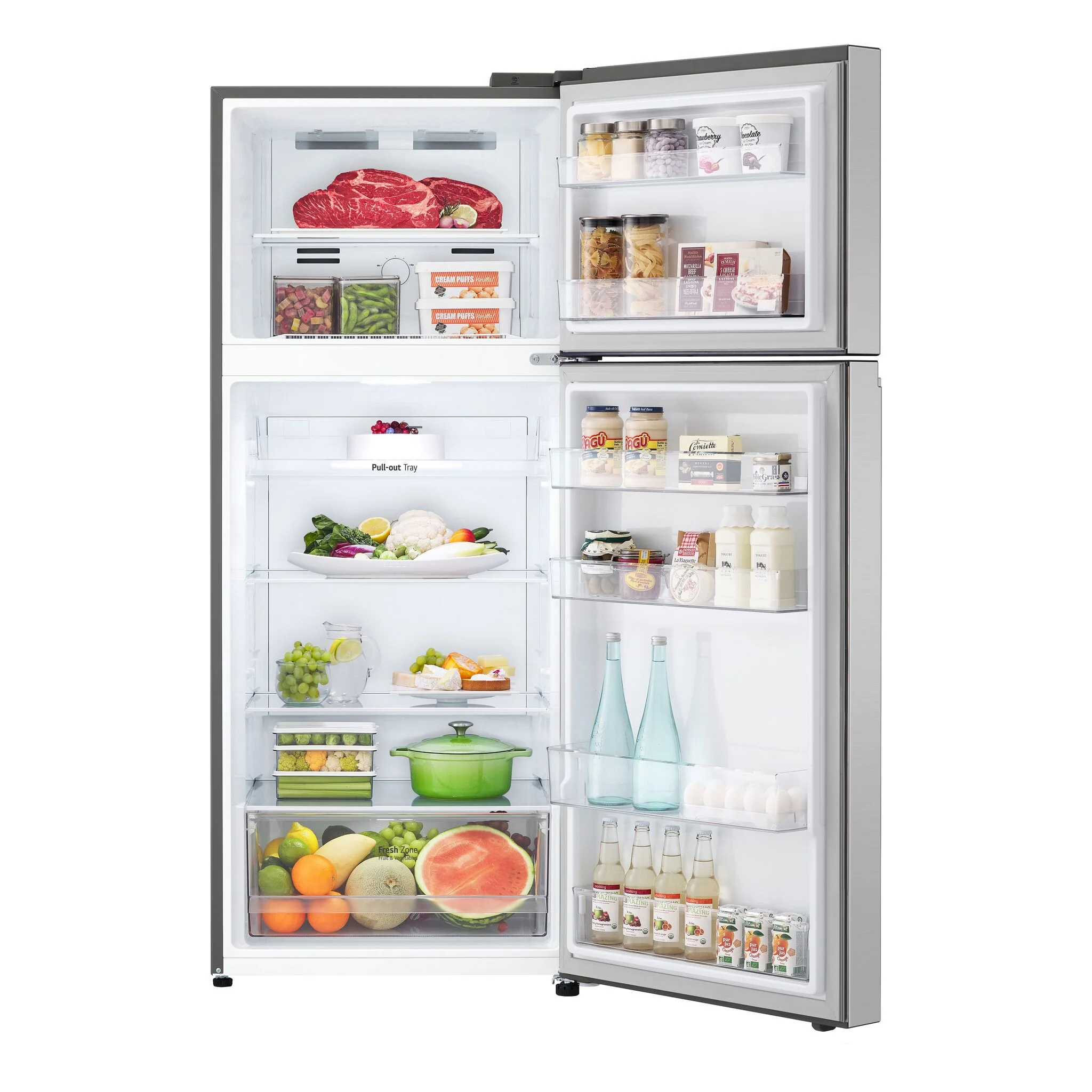 LG 27.5" 13 Cu. Ft. Platinum Silver Counter-Depth Compact Top-Freezer Refrigerator with DoorCooling+ - LT13C2000V - Image 2