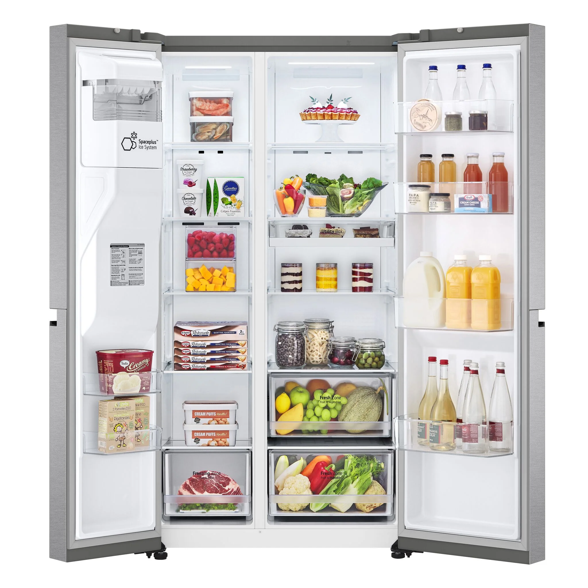 LG 36" 23 Cu. Ft. Platinum Silver Side-by-Side Counter-Depth Refrigerator with Ice & Water Dispenser - LS23C4230V - Image 2