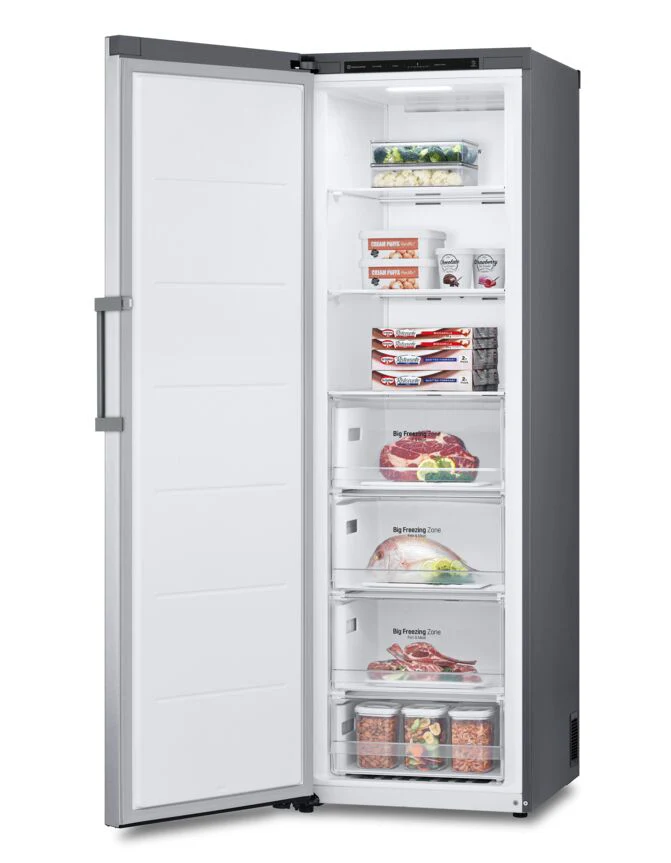 LG Platinum Silver Steel Counter Depth Upright Column No Frost Cooling Freezer (11.4 Cu.Ft) - LROFC1104V - Image 4