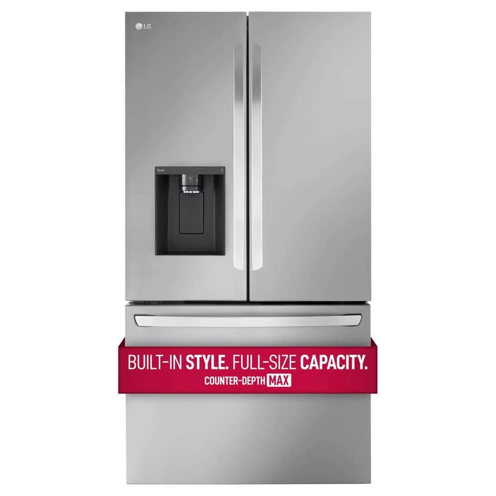 LG 35.75" 26 Cu. Ft. Stainless Steel Smart Counter-Depth MAX™ French Door Refrigerator - LRFXC2606S - Image 2
