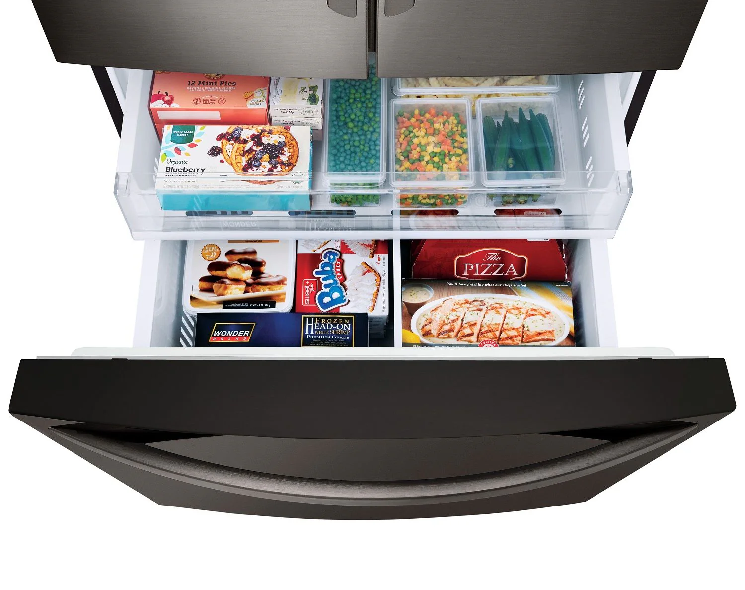 LG 36" 28 Cu. Ft. Smudge Resistant Black Stainless Steel French Door Refrigerator with Ice & Water Dispenser - LRFS28XBD - Image 7