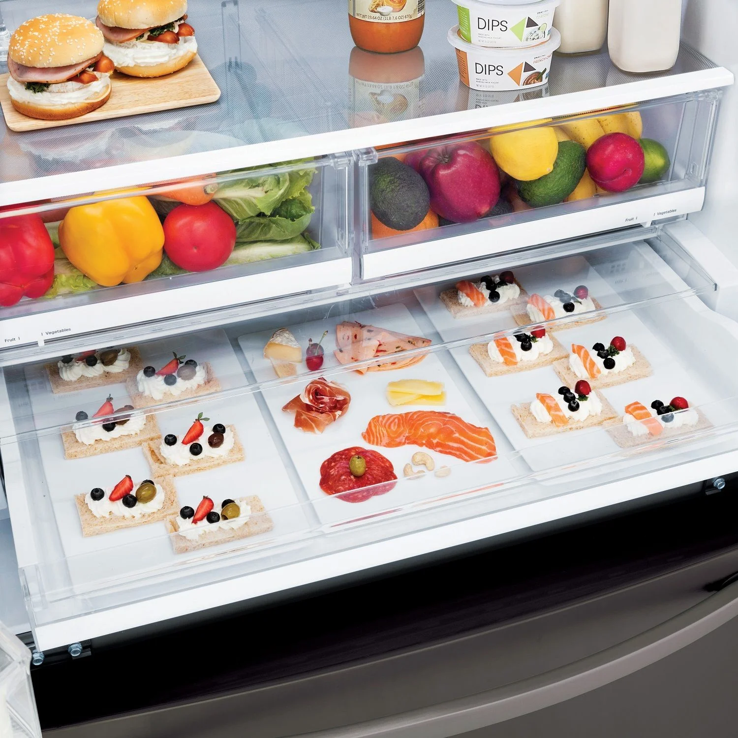 LG 36" 28 Cu. Ft. Smudge Resistant Black Stainless Steel French Door Refrigerator with Ice & Water Dispenser - LRFS28XBD - Image 9
