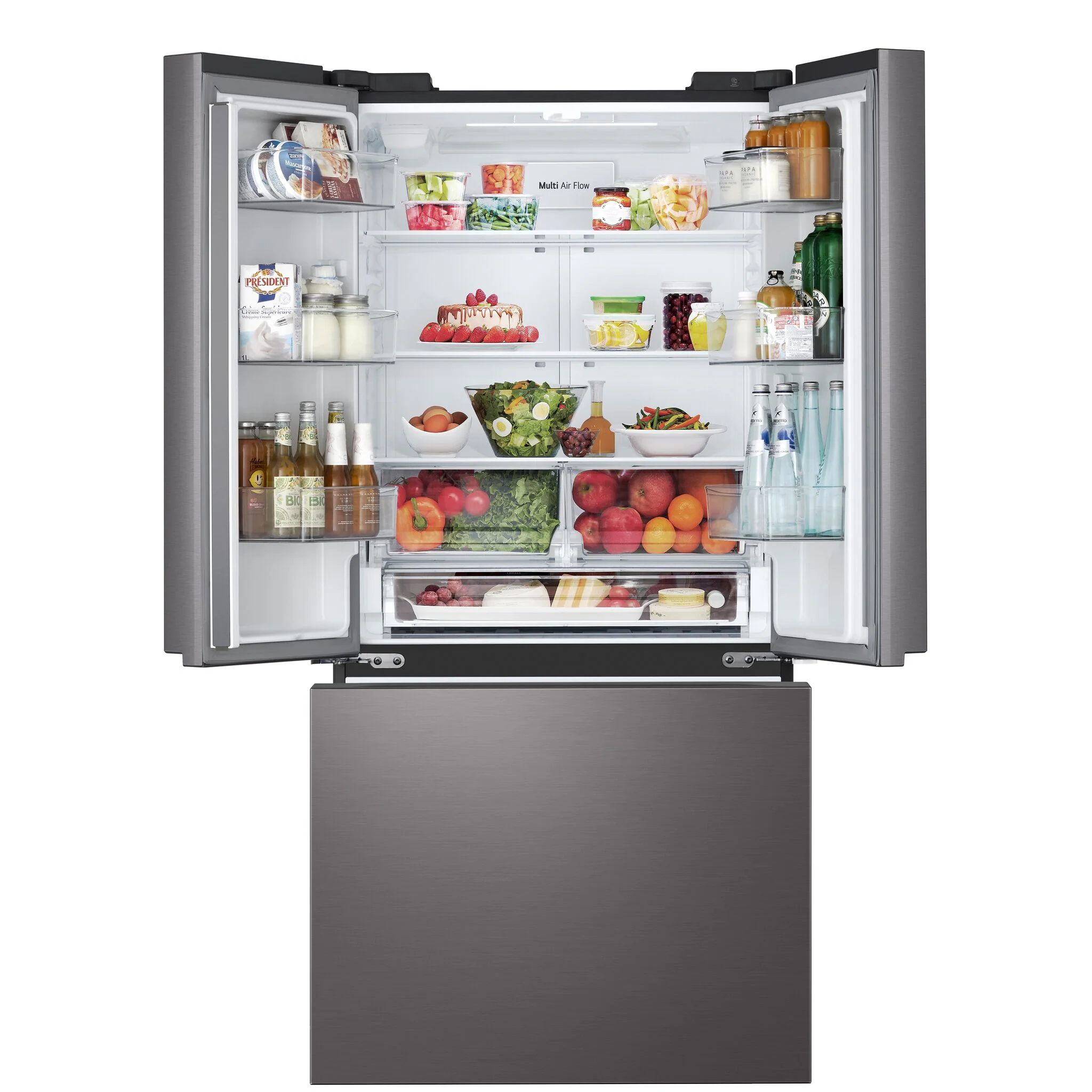 LG 33" 25 Cu. Ft. Smudge Resistant Black Stainless Steel French Door Refrigerator with Cool Guard - LF25S6200D - Image 2
