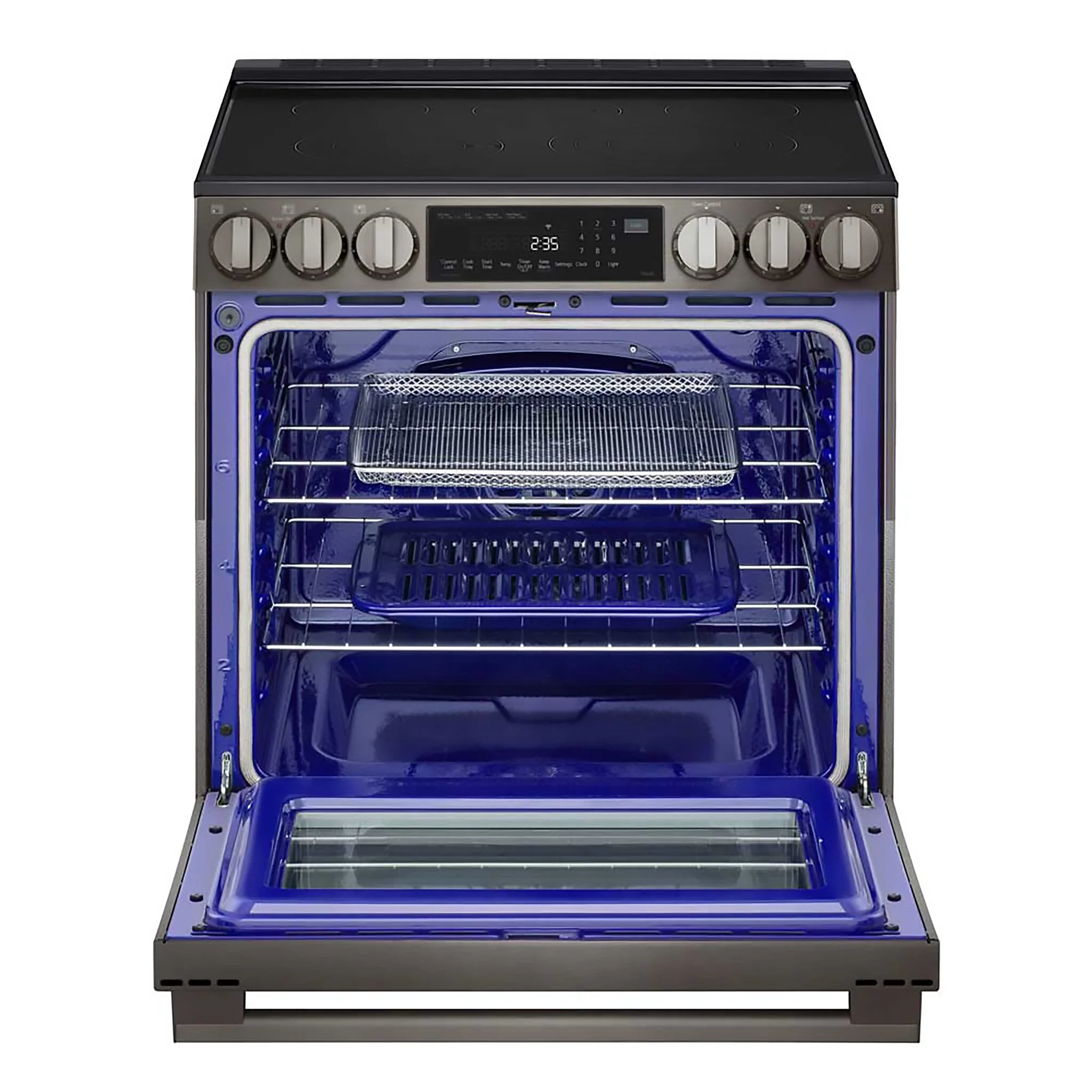 LG Smudge Resistant Black Stainless Steel Smart Electric Slide-In Range with Air Fry (6.3 Cu.Ft) - LSEL6333ZE - Image 2