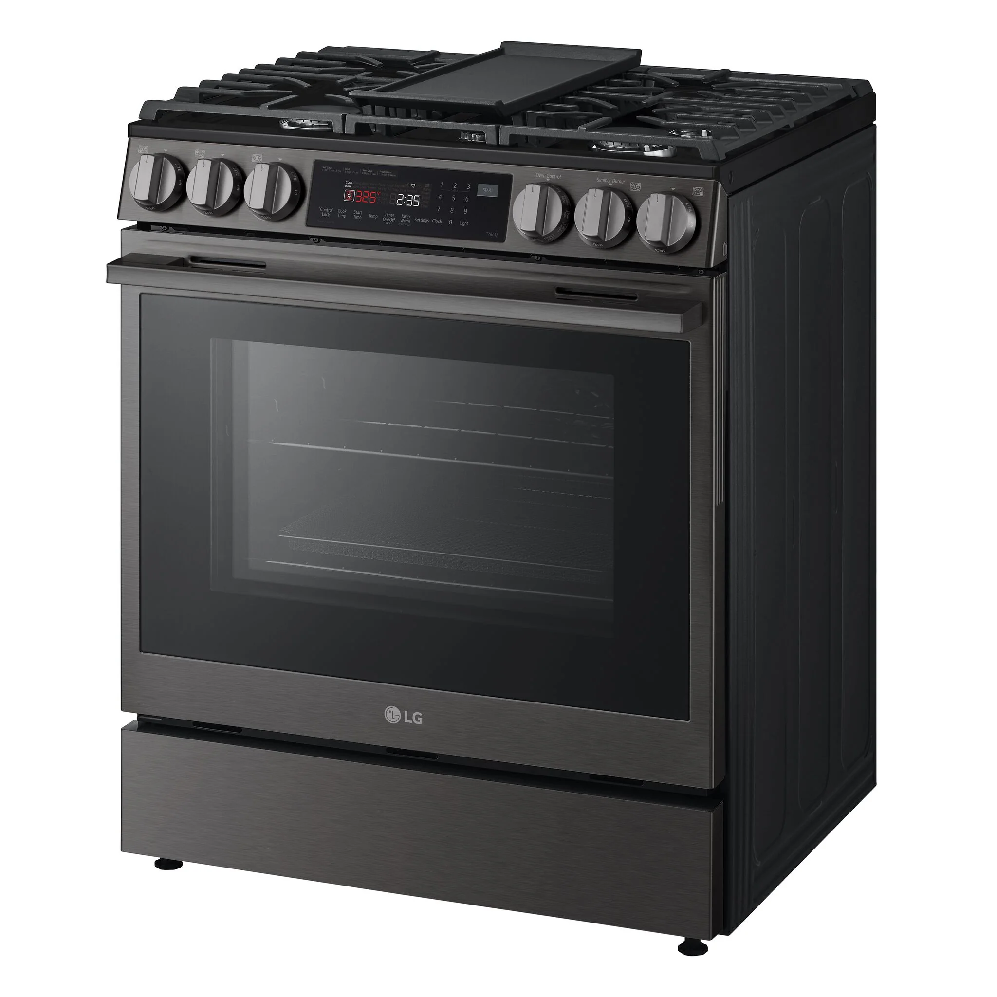 LG Smudge Resistant Black Stainless Steel Smart Gas Slide-In Range with Air Fry (6.3 Cu.Ft) - LSGL6335Z - Image 5