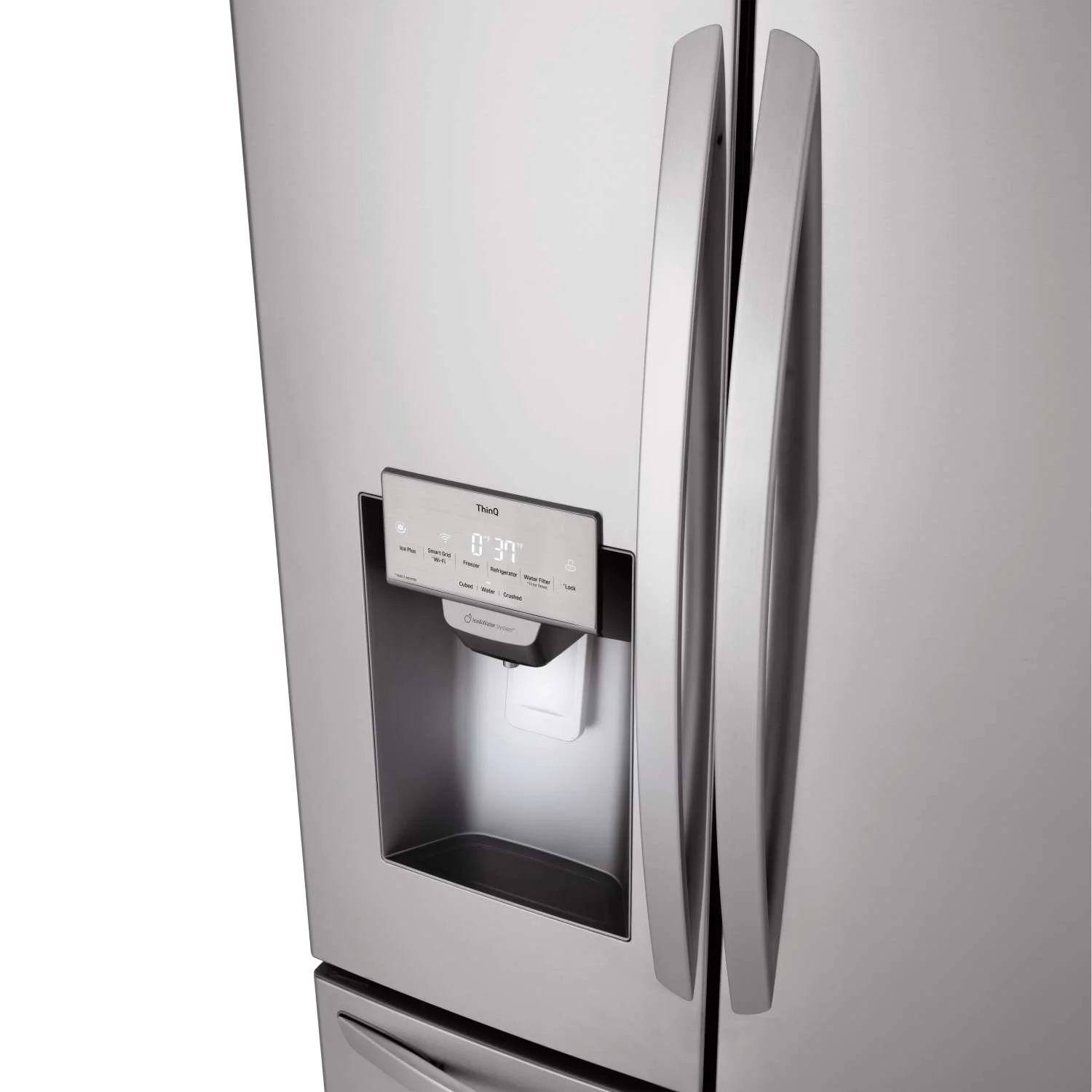 LG 36" 28 Cu. Ft. Smudge Resistant Stainless Steel French Door Refrigerator with Ice & Water Dispenser - LRFS28XBS - Image 2