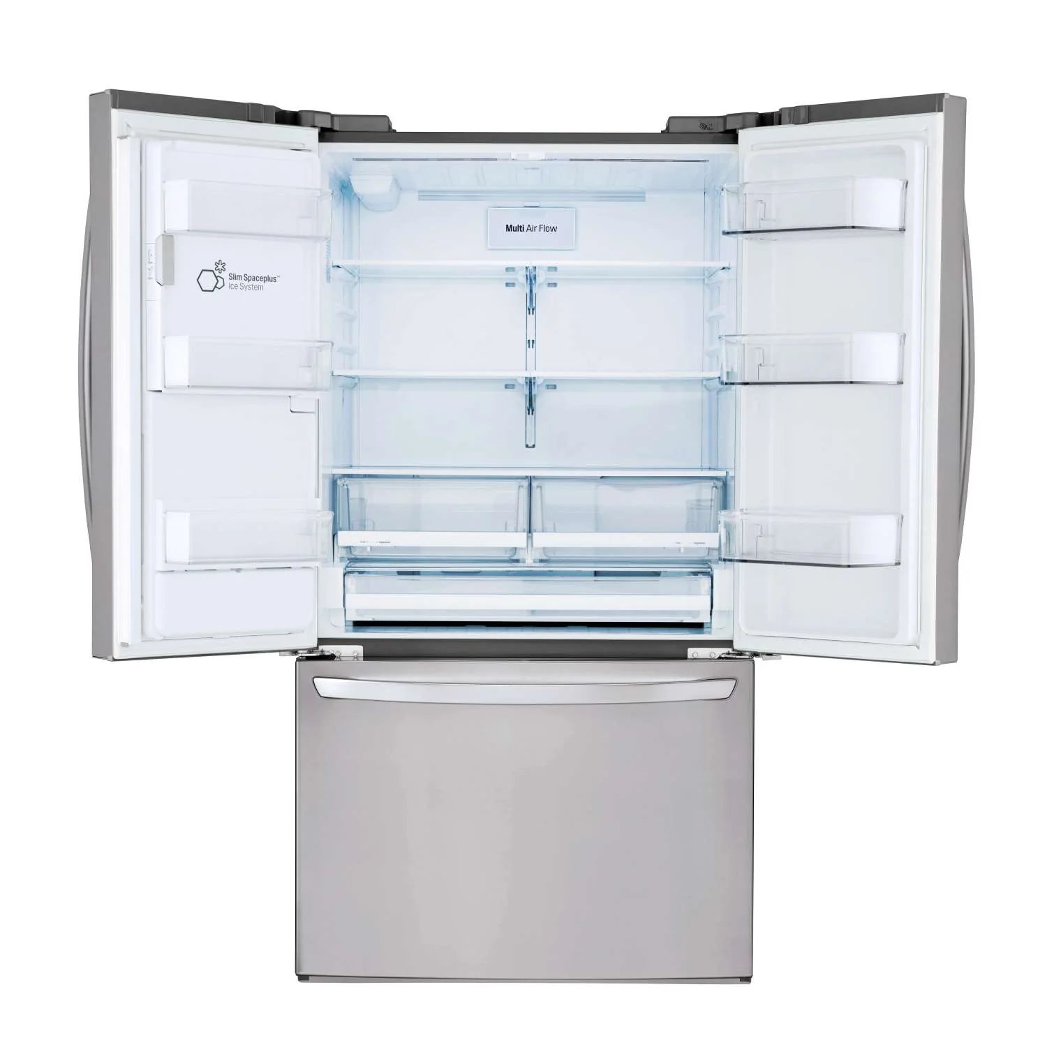 LG 36" 28 Cu. Ft. Smudge Resistant Stainless Steel French Door Refrigerator with Ice & Water Dispenser - LRFS28XBS - Image 3