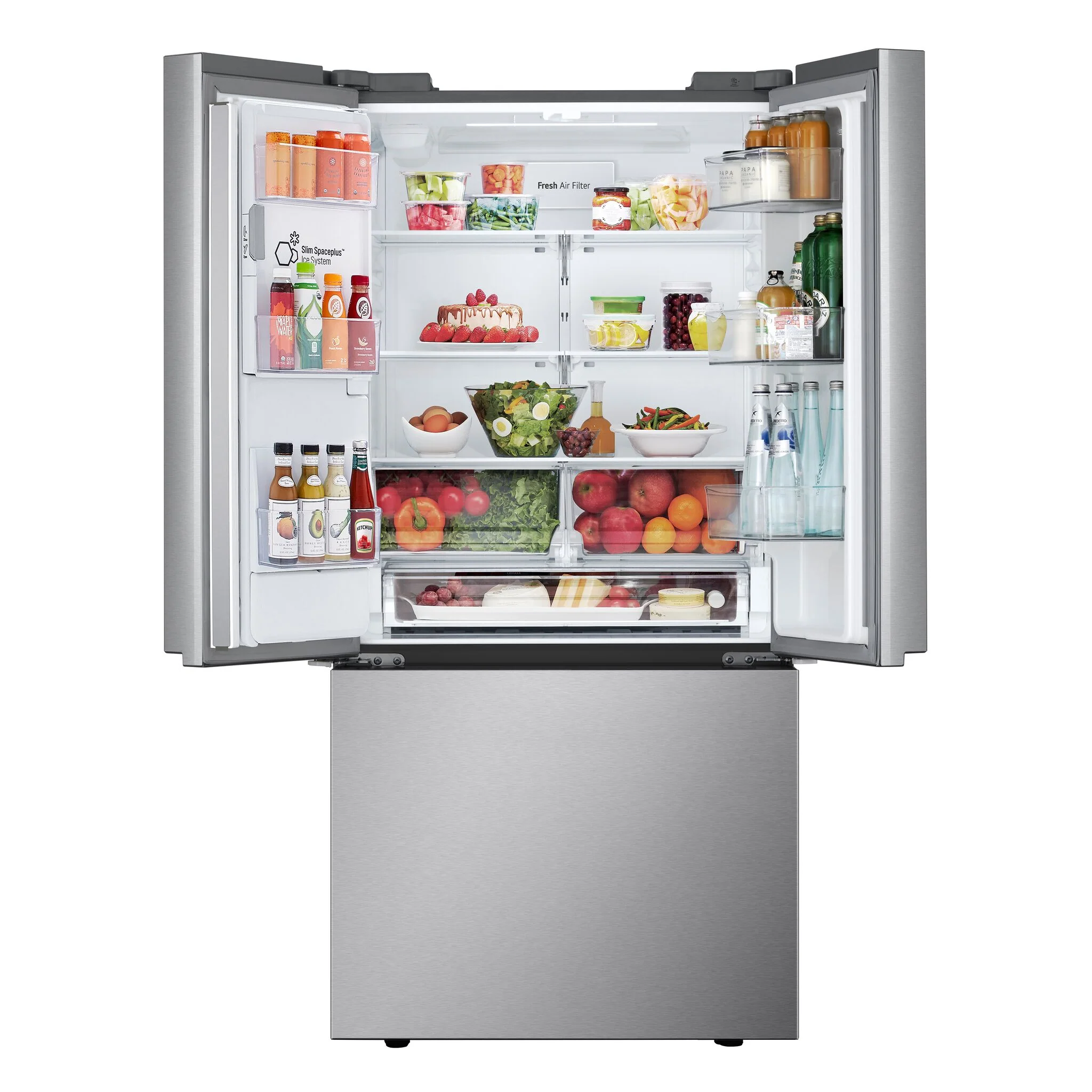 LG 33" 20 Cu. Ft. Smudge Resistant Stainless Steel Counter-Depth MAX™ French Door Refrigerator - LF20C6330S - Image 2