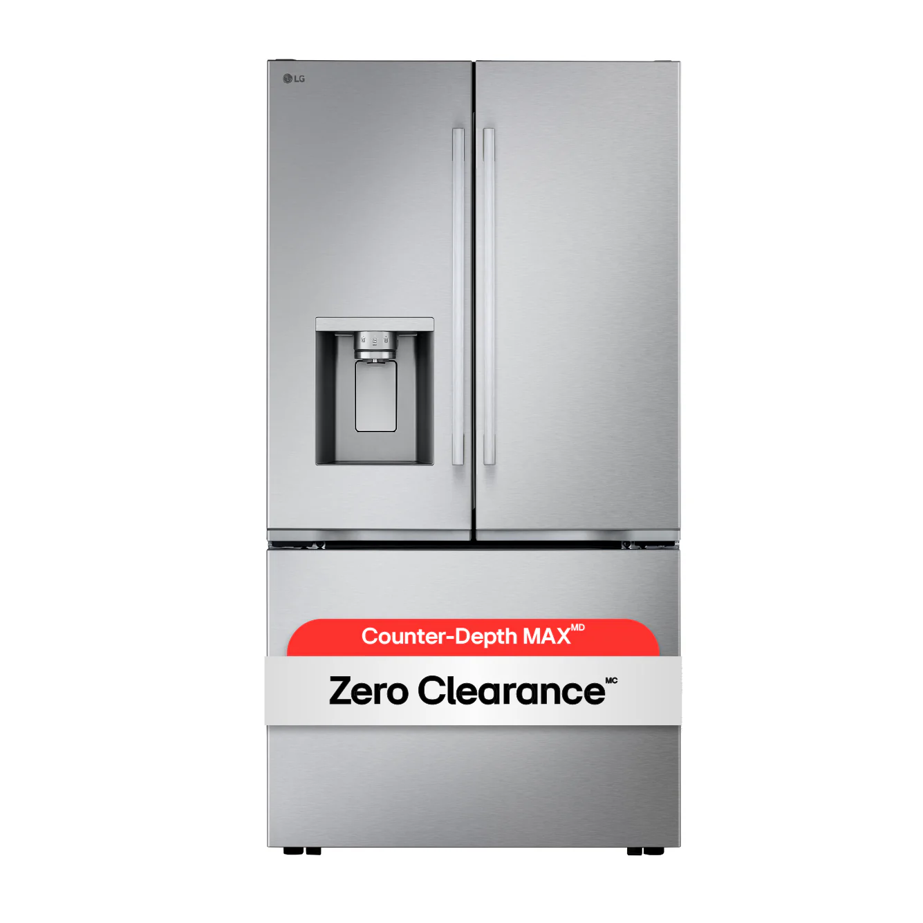 LG 35.75" 24 Cu. Ft. Smudge Resistant Stainless Steel Counter-Depth MAX™ with Zero Clearance™ French Door Refrigerator - LF24Z6530S - Image 3