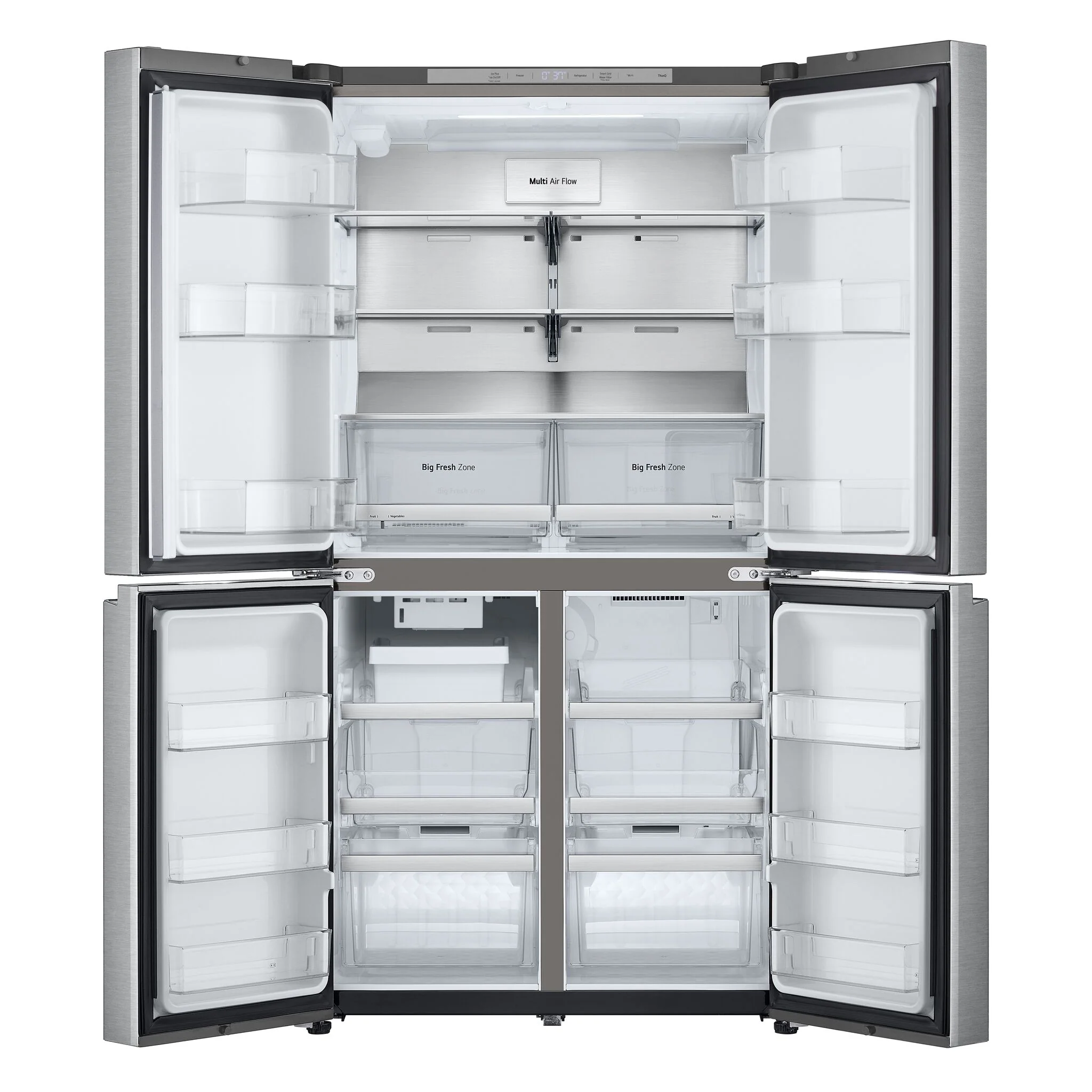 LG 36" 24 Cu. Ft. Smudge Resistant Stainless Steel Counter-Depth 4-Door French Door Refrigerator with Ice Maker - LF24C8200S - Image 2