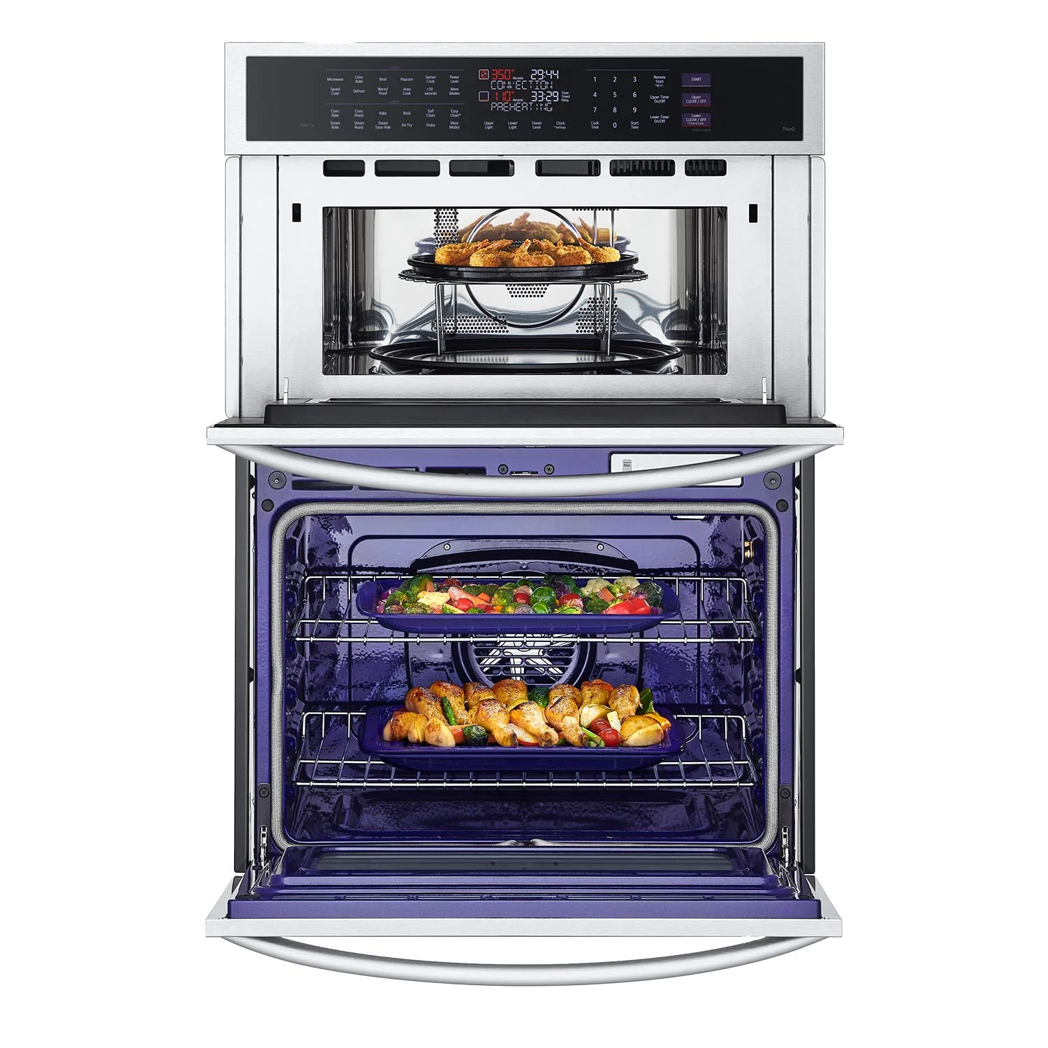 LG Smudge Resistant Stainless Steel Smart Combination Wall Oven with True Convection, InstaView®, Air Fry, Steam Sous Vide (6.4 Cu. Ft) - WCEP6427F - Image 5