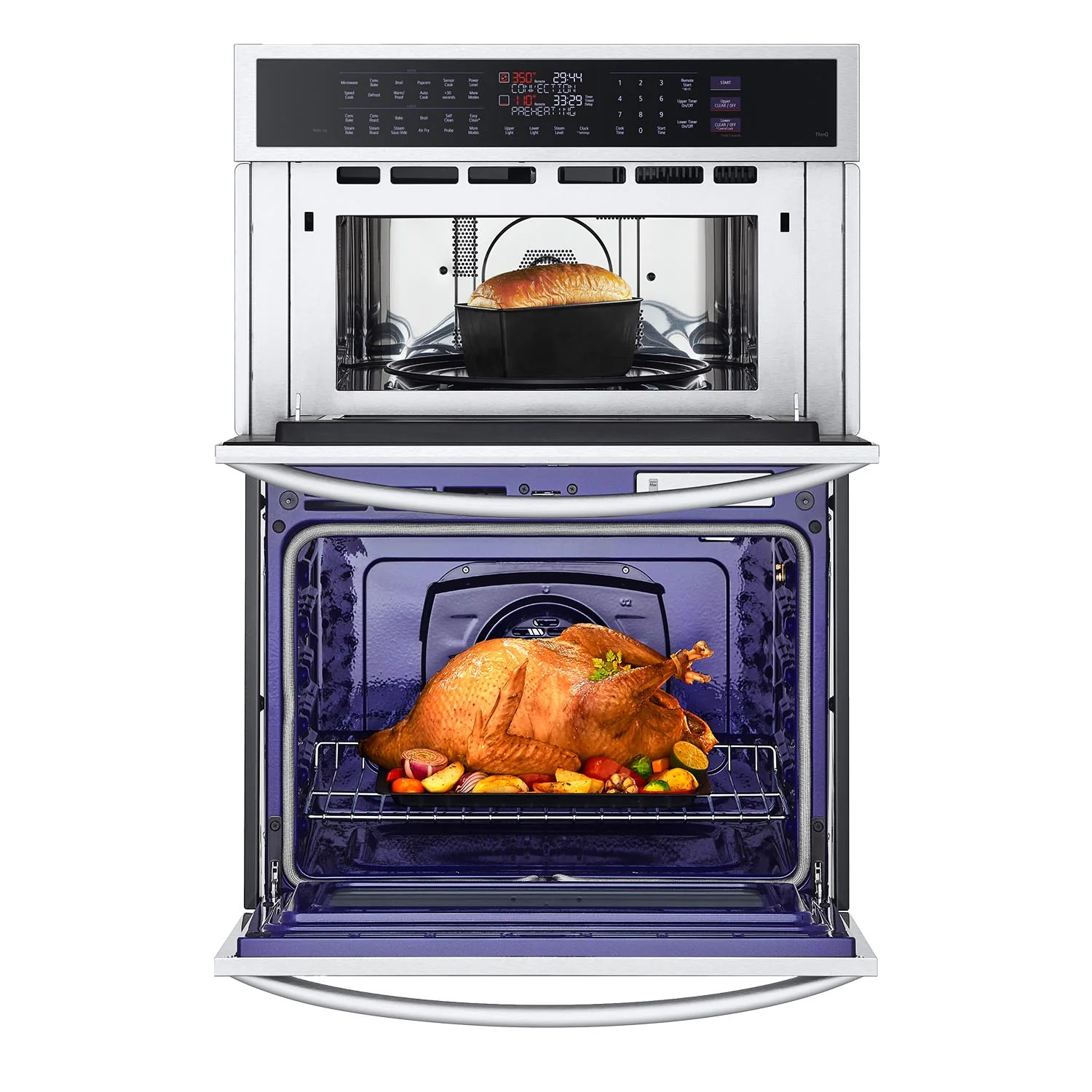 LG Smudge Resistant Stainless Steel Smart Combination Wall Oven with True Convection, InstaView®, Air Fry, Steam Sous Vide (6.4 Cu. Ft) - WCEP6427F - Image 6