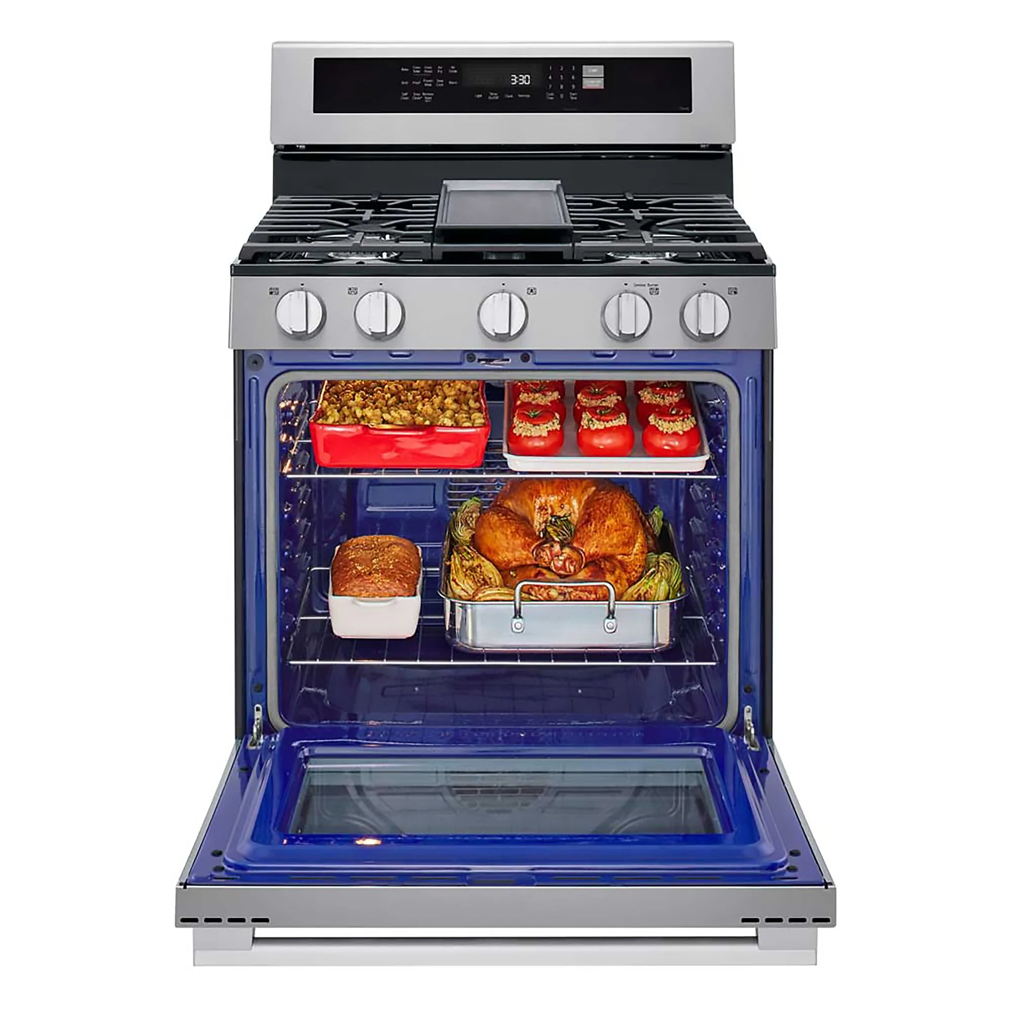 LG Smudge Resistant Stainless Steel Smart Gas Freestanding Range with Air Fry (6.3 Cu.Ft) - LRGN6325X - Image 3
