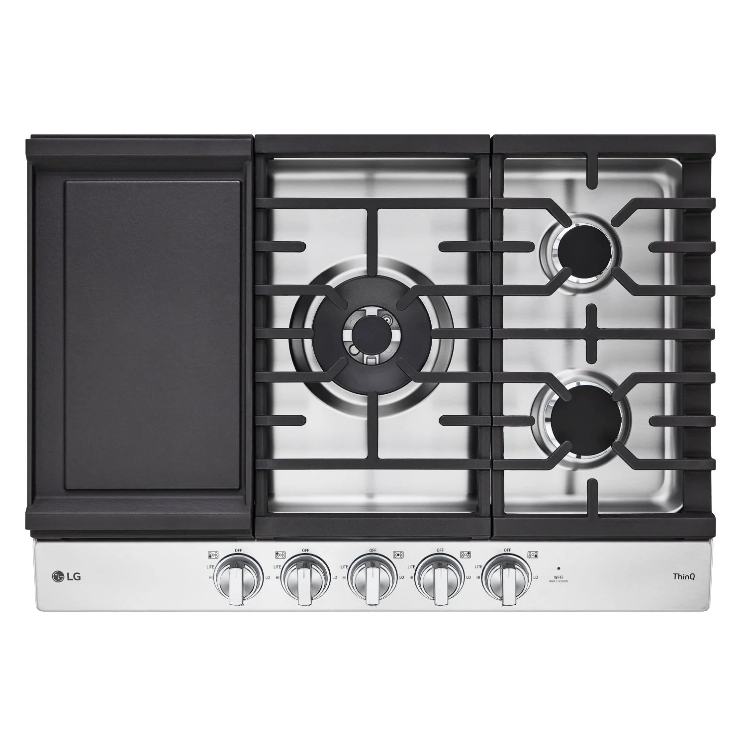 LG Stainless Steel 30” Smart Gas Cooktop with 22K BTU,
EasyClean® Cooktop, and ThinQ® - CBGJ3027S - Image 2