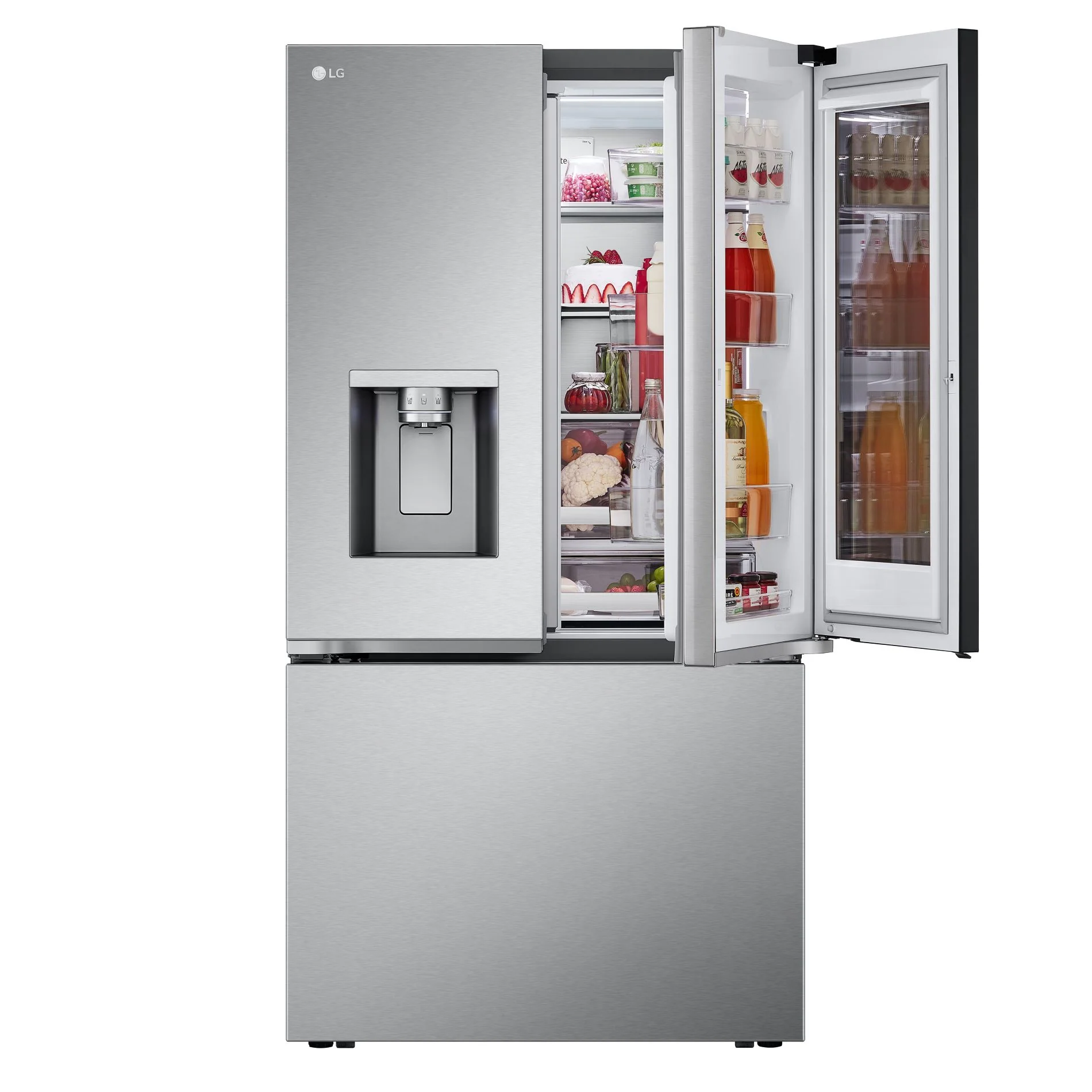 LG 35.75" 31 Cu.Ft. Stainless Steel Smart Mirror InstaView™ Door-in-Door® French Door Refrigerator - LRYKS3106S - Image 2